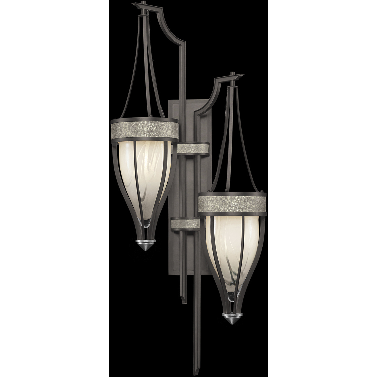 Mirage 2 Light 17.25 inch Black Sconce Wall Light