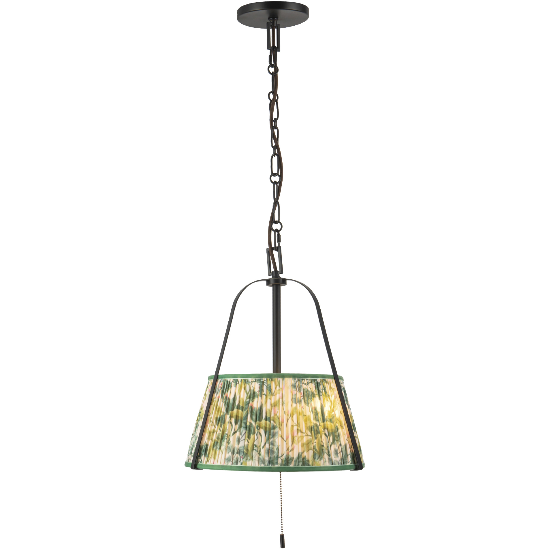 Alora Mood Scout 2 Light 13.25 inch Matte Black and Green Linen Pendant Ceiling Light