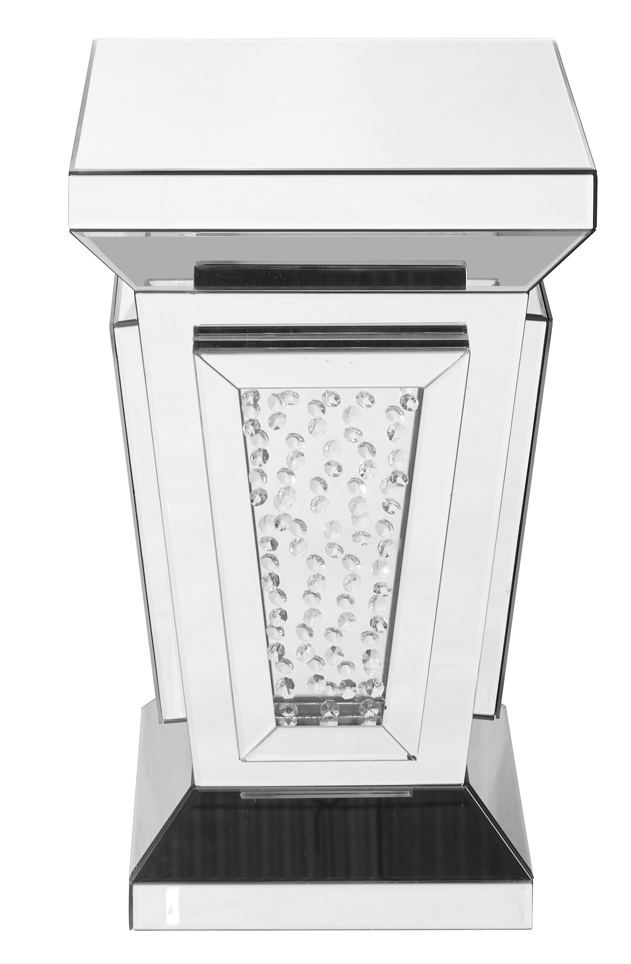 Modern 24 X 15 inch Clear Mirror and Crystal End Table