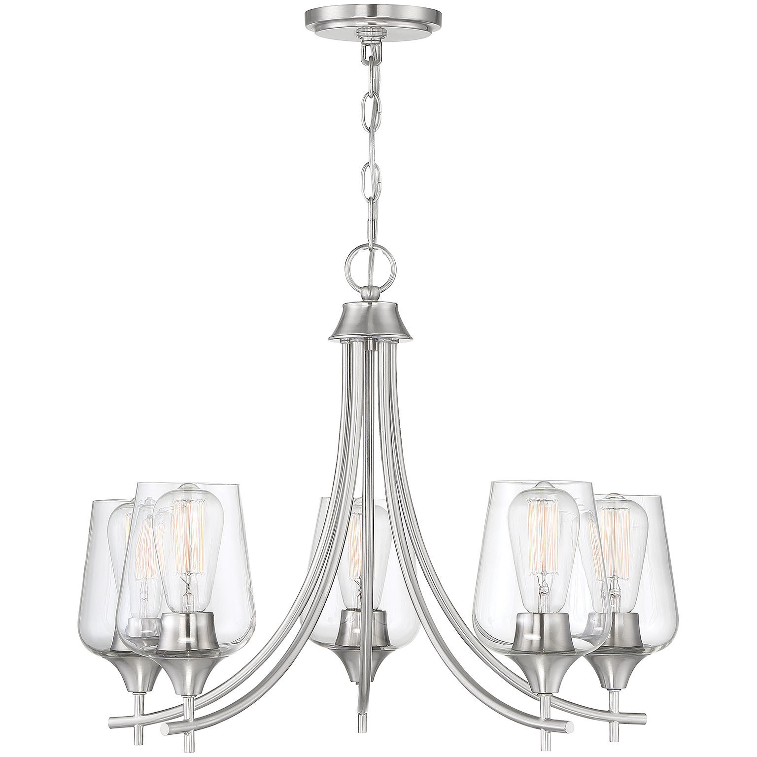 Octave 5 Light 23 inch Satin Nickel Chandelier Ceiling Light, Essentials
