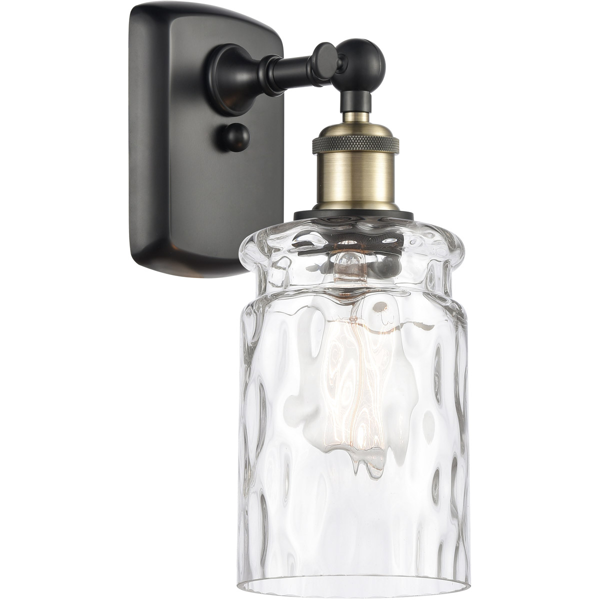 Ballston Candor 1 Light 5 inch Black Antique Brass Sconce Wall Light in Clear Waterglass, Ballston