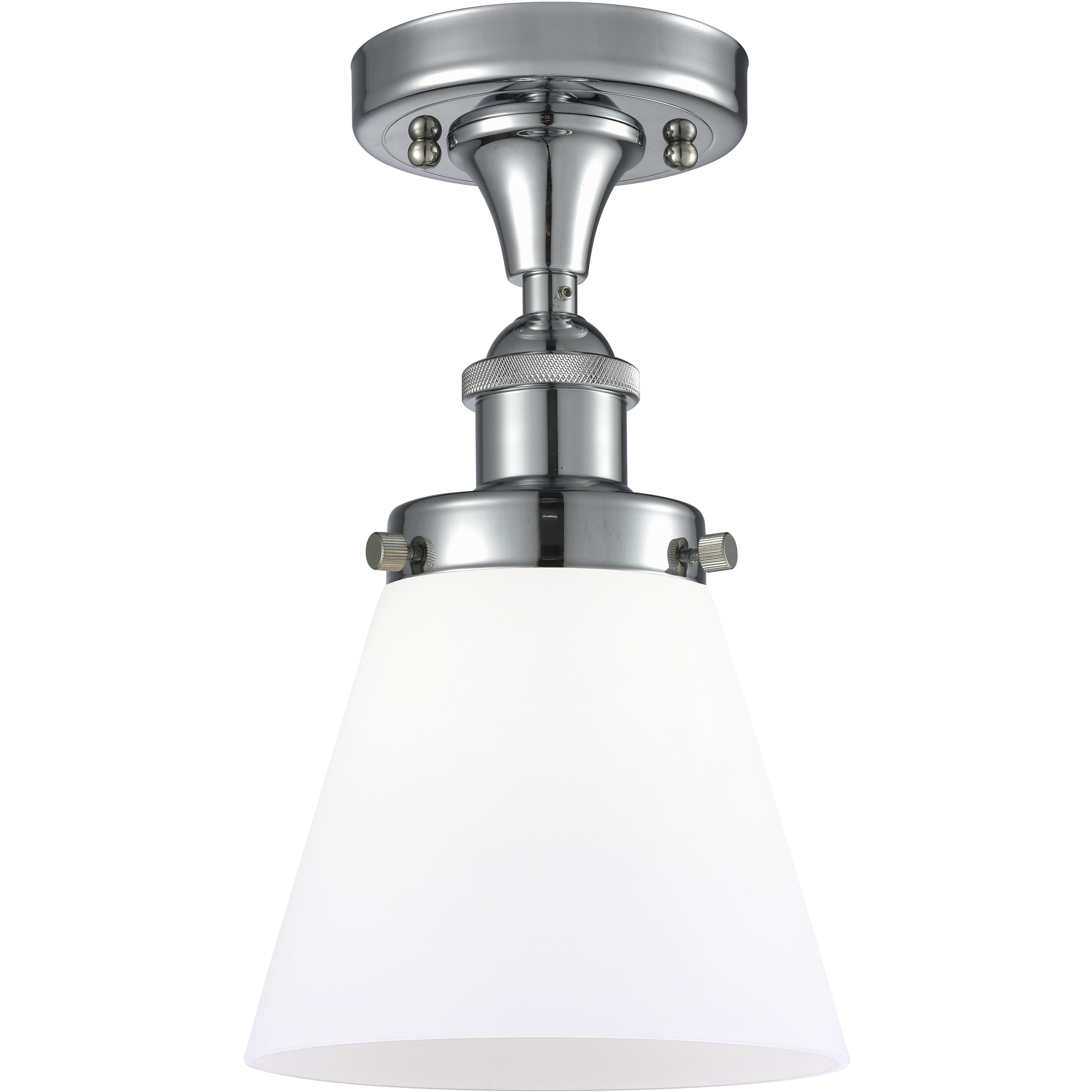 Cone 1 Light 6.5 inch Polished Chrome Semi-Flush Mount Ceiling Light