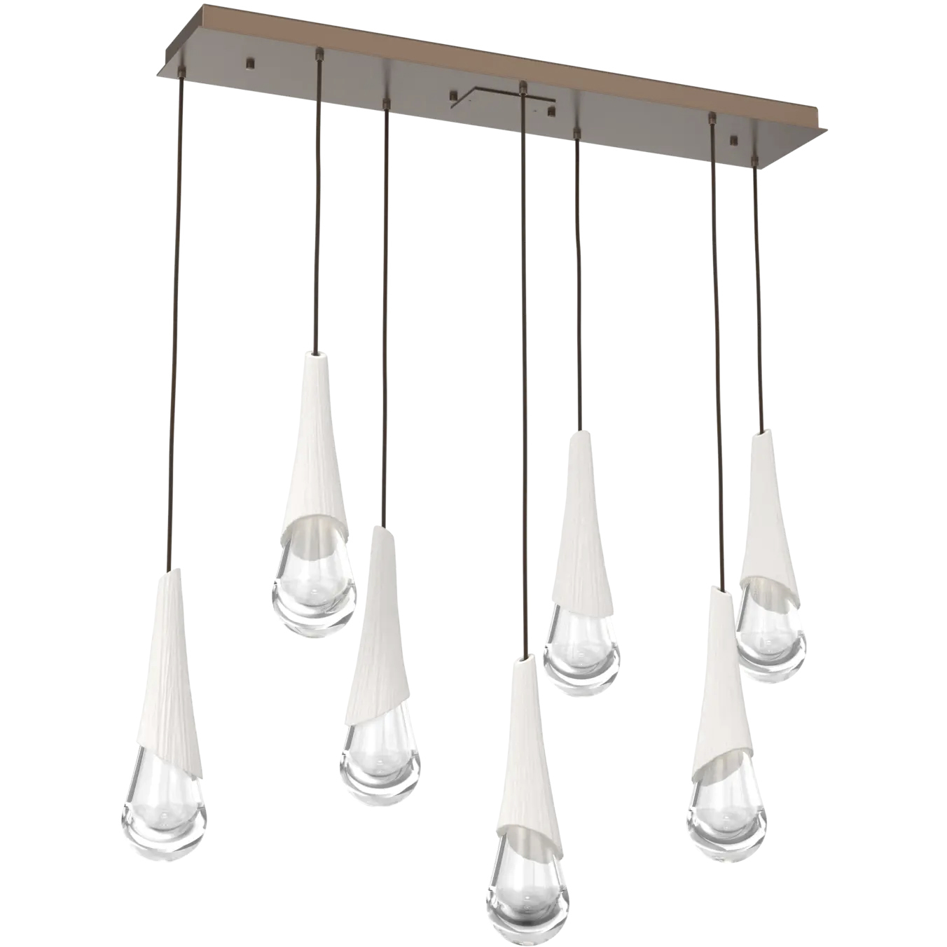 Hailstone LED 44.8 inch Burnished Bronze with Chalk Multi-Pendant Ceiling Light