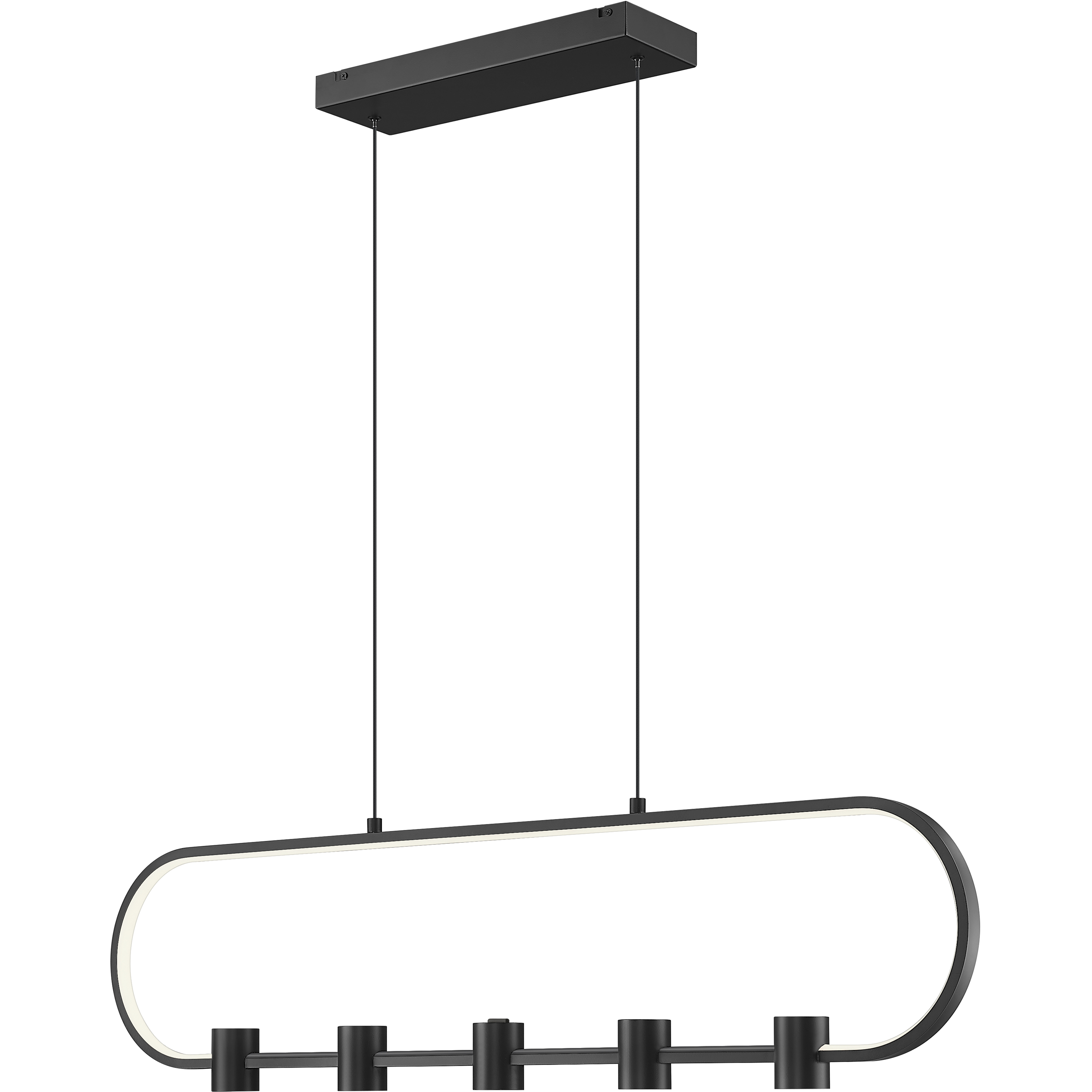Saros LED 42 inch Matte Black Linear Chandelier Ceiling Light