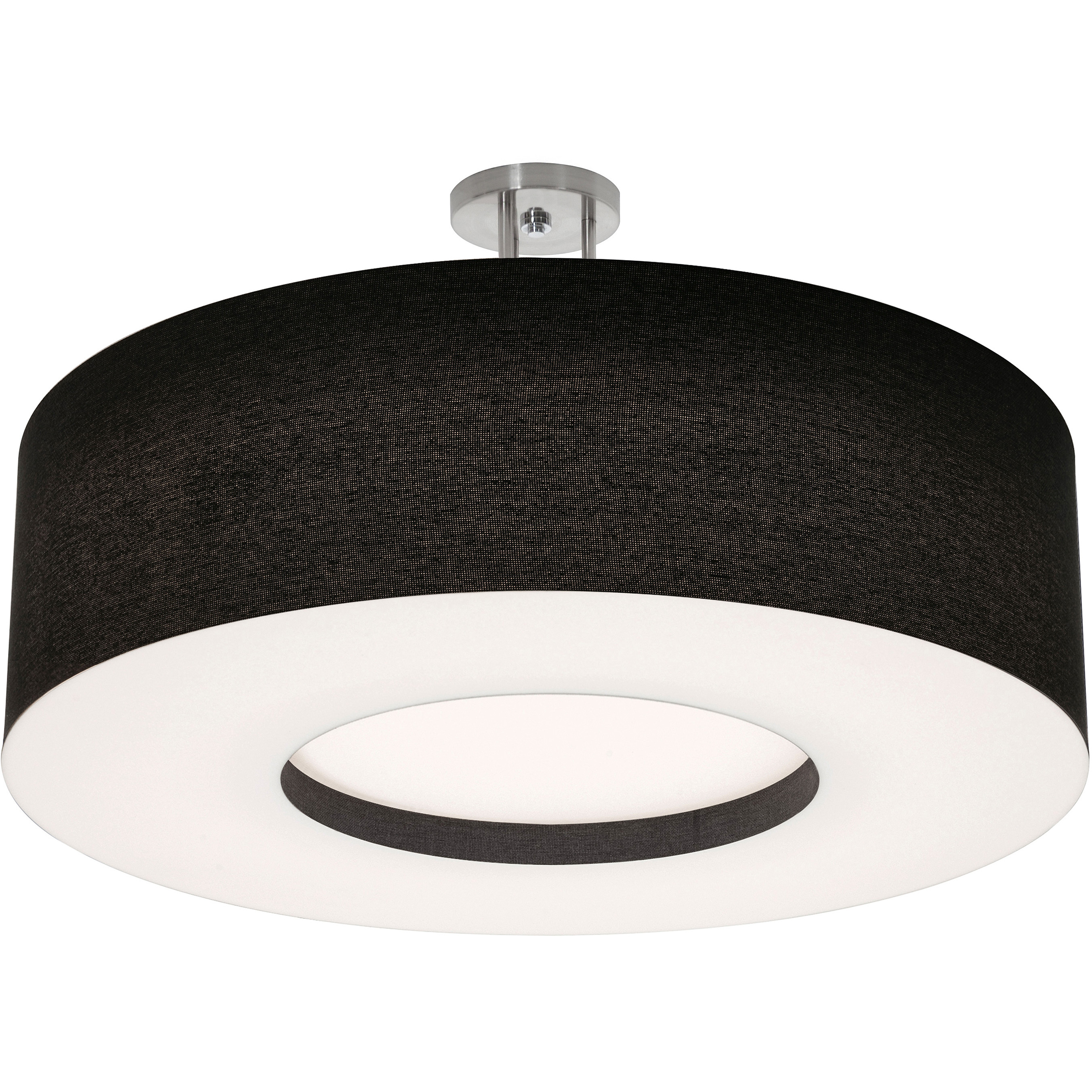 Montclair 4 Light 30 inch Satin Nickel Semi-Flush Mount Ceiling Light in Incandescent, Black