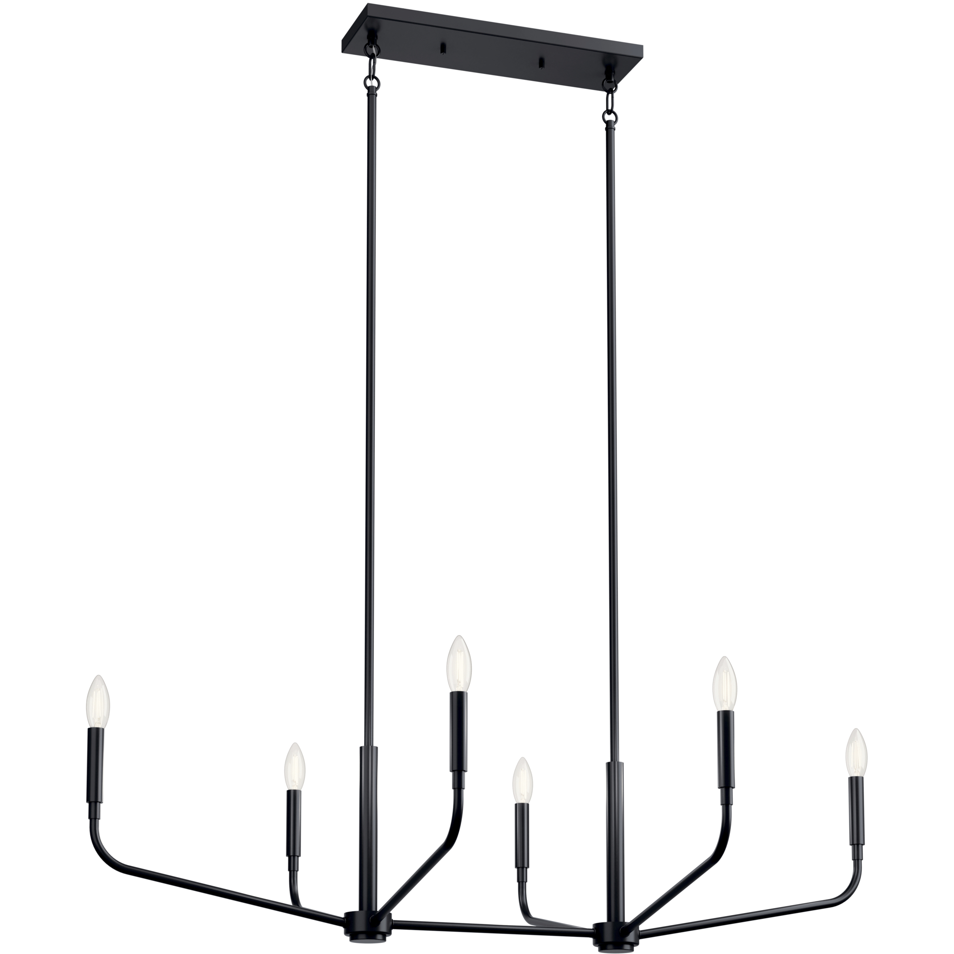 Madden 6 Light 17.75 inch Black Chandelier Linear Ceiling Light, Double