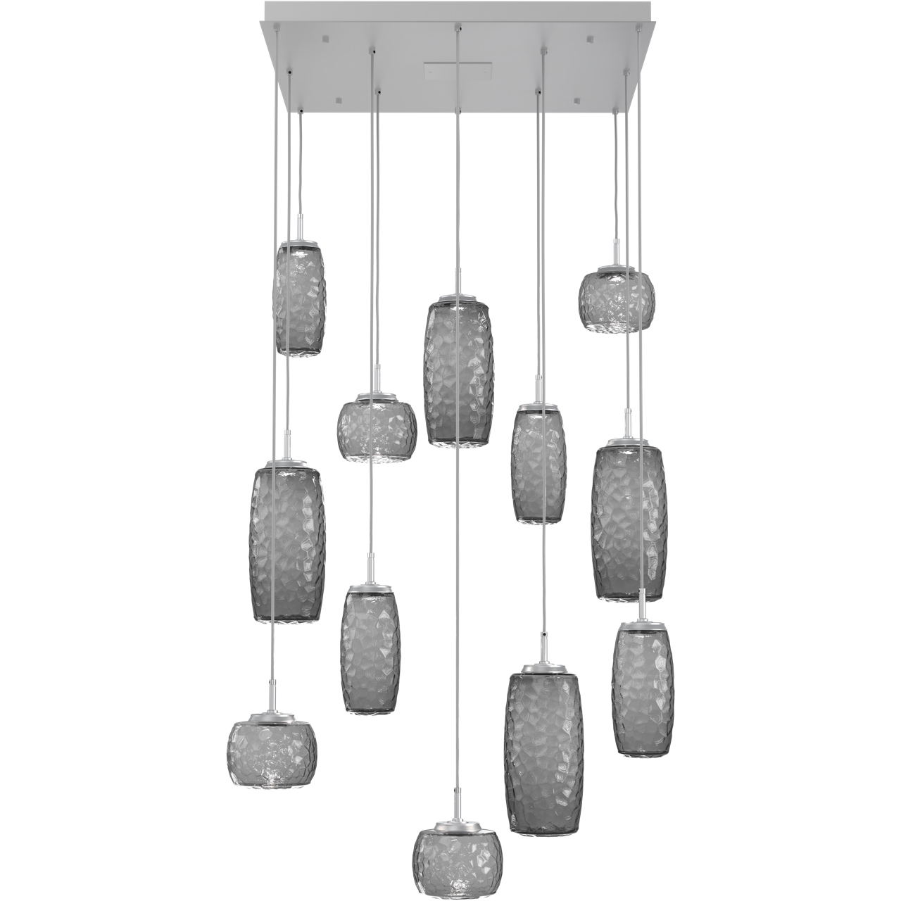 Vessel LED Classic Silver Multi-Pendant Ceiling Light in Smoke, 2700K LED