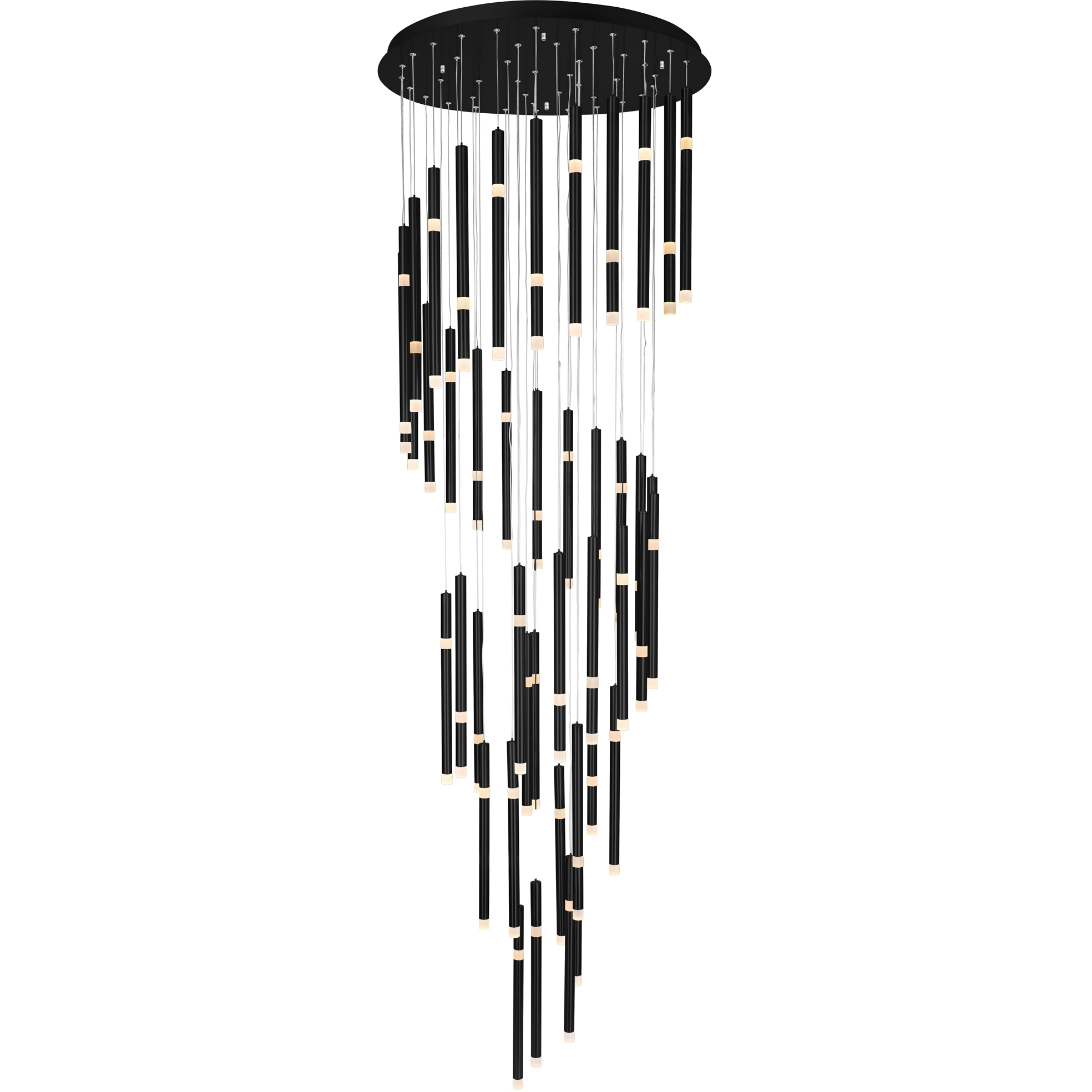 Flute LED 30 inch Black Chandelier Ceiling Light