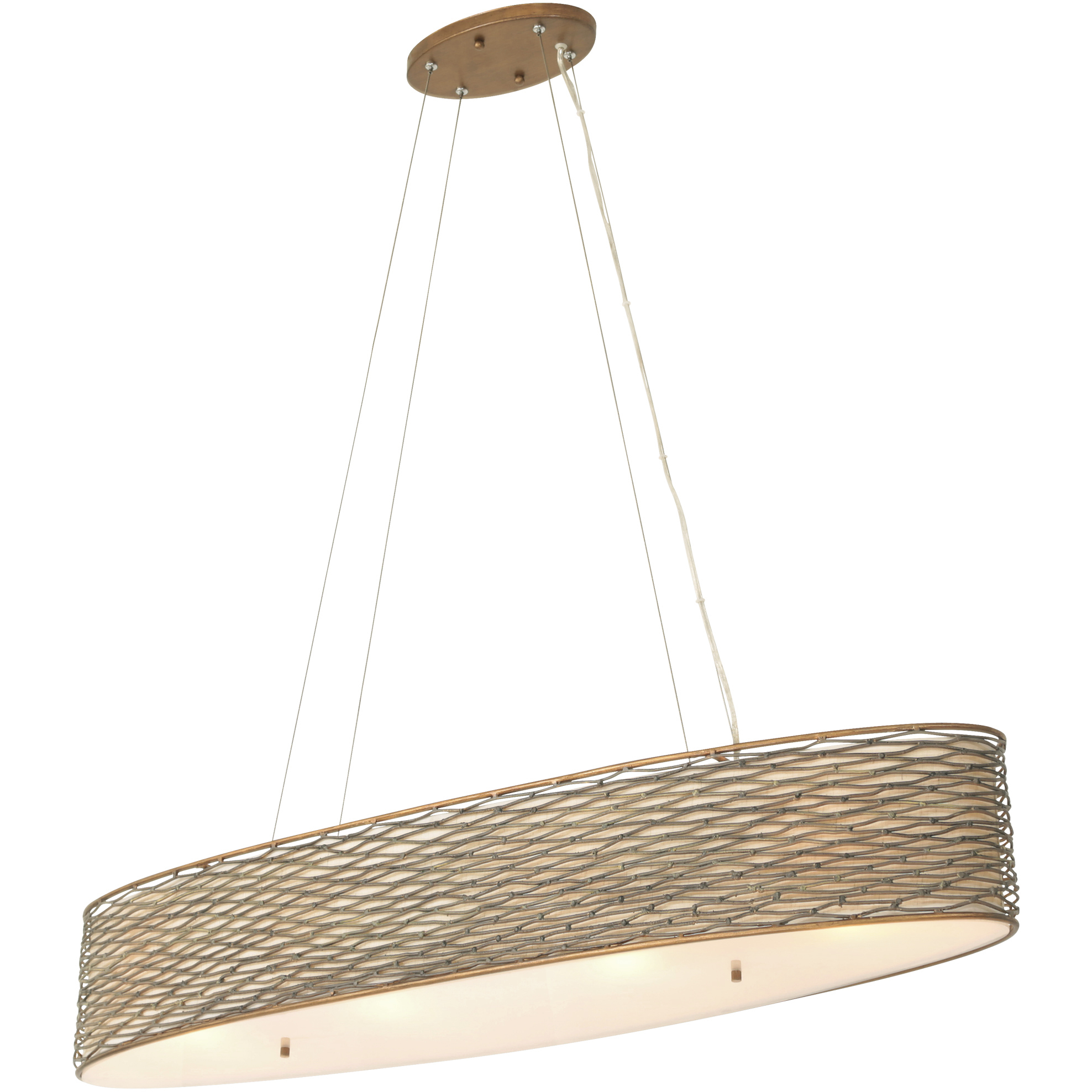 Flow 4 Light 36 inch Hammered Ore Linear Pendant Ceiling Light