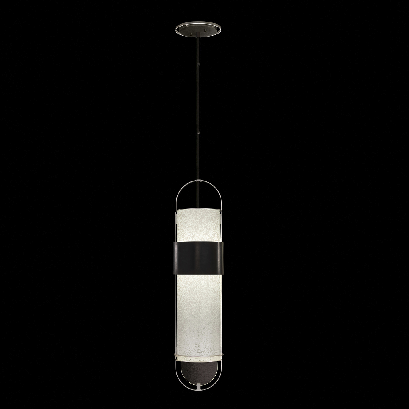 Bond LED 8 inch Black and Silver Pendant Ceiling Light