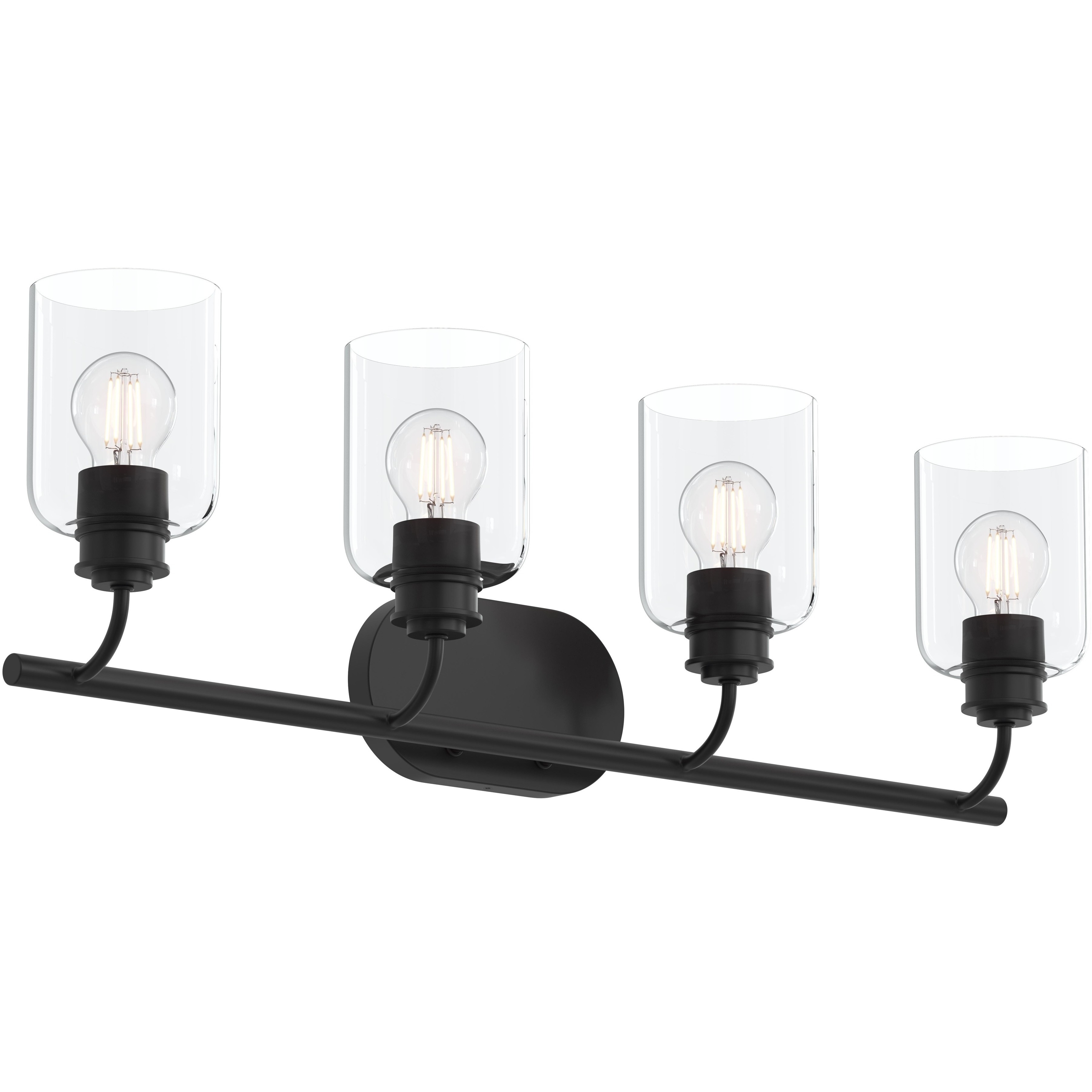 Reines 4 Light 31.75 inch Matte Black Bath Vanity Wall Light