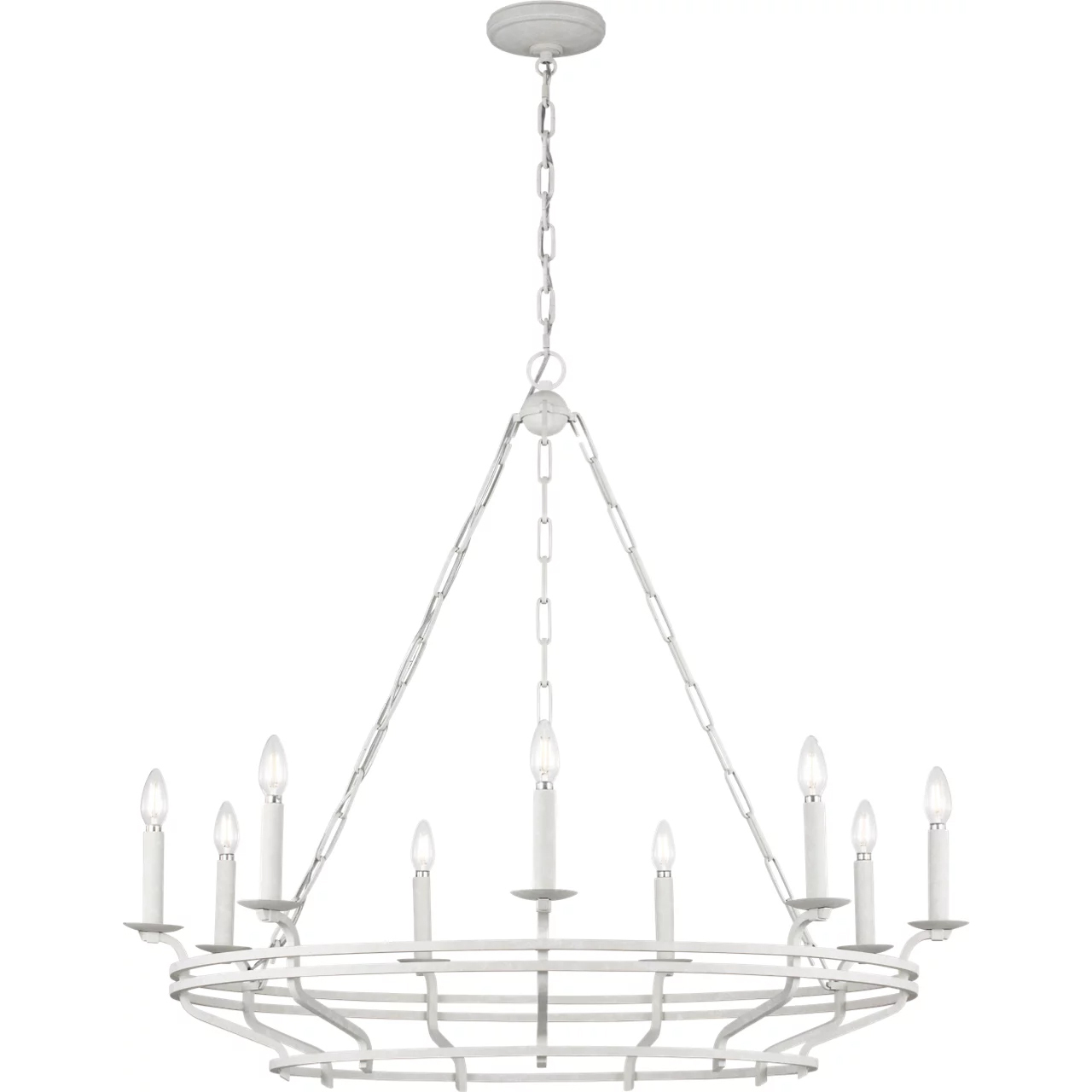 C&M by Chapman & Myers Brighton 9 Light 41.5 inch Aged Pewter Chandelier Ceiling Light