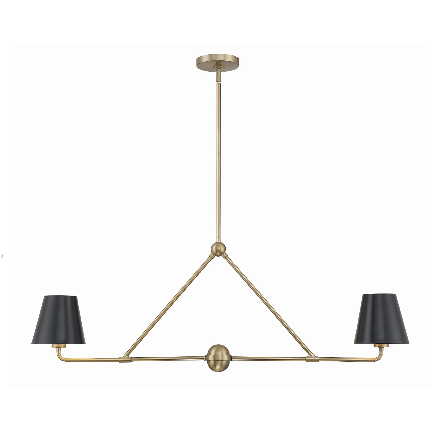Xavier 2 Light 42 inch Vibrant Gold Linear Chandelier Ceiling Light