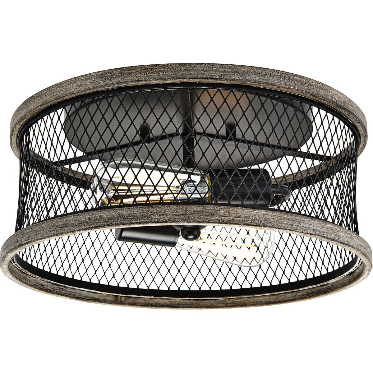 Austelle 2 Light 14 inch Antique Bronze Flush Mount Ceiling Light