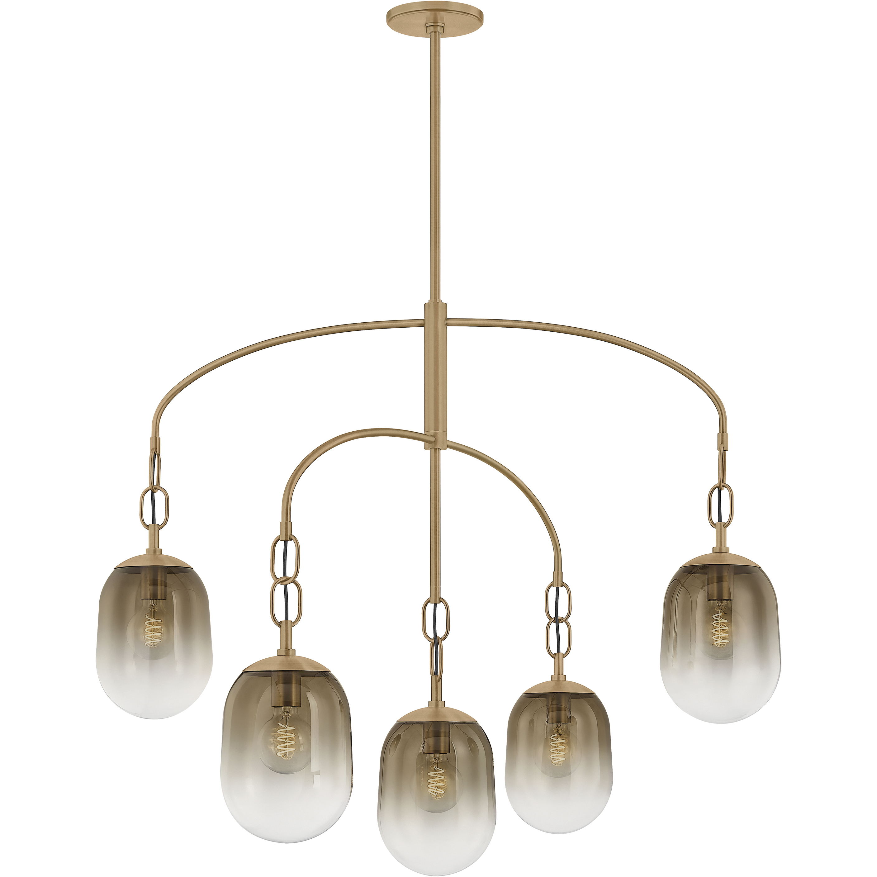 Harvey 5 Light 42 inch Patina Brass Chandelier Ceiling Light