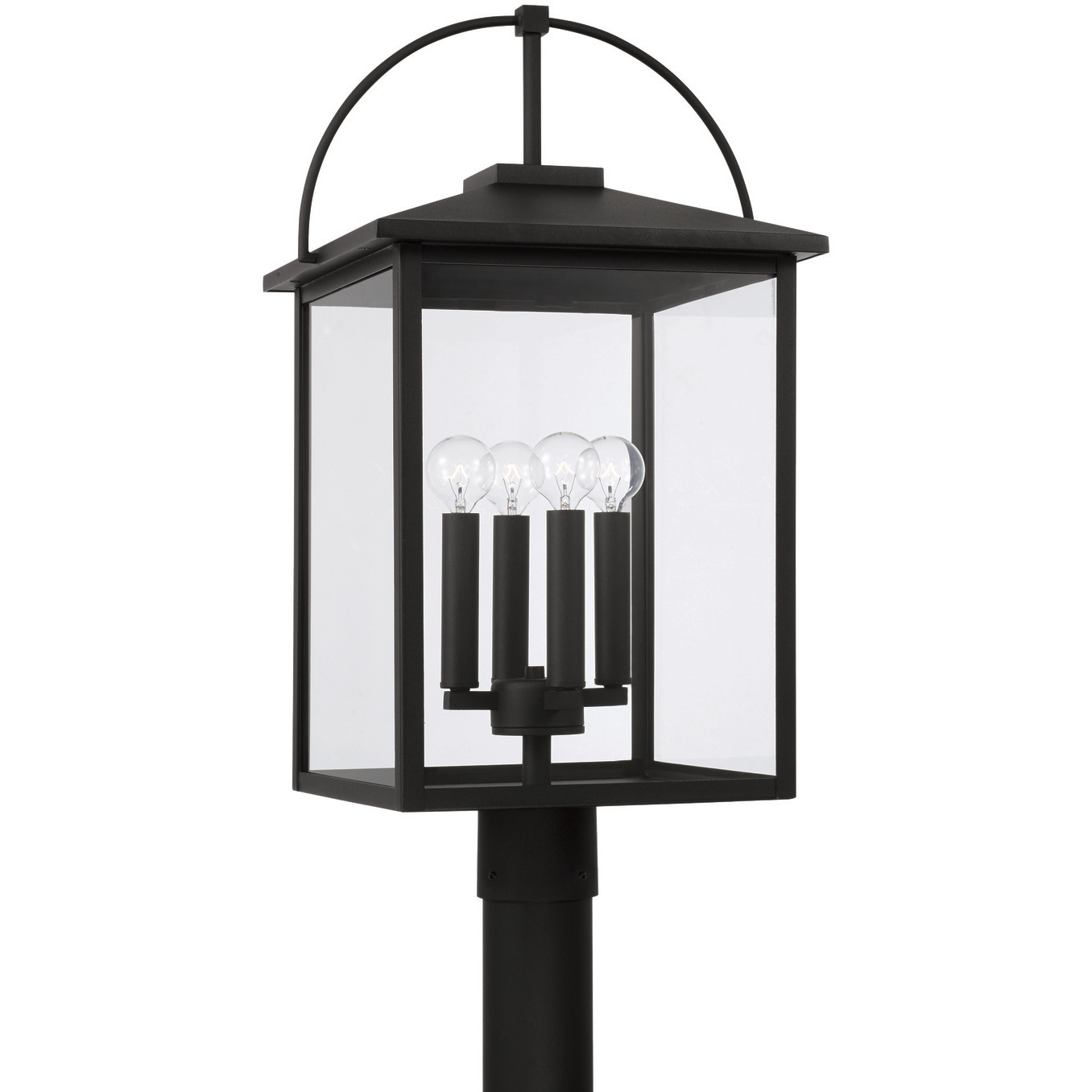 Bryson 4 Light 24.75 inch Black Outdoor Post Lantern