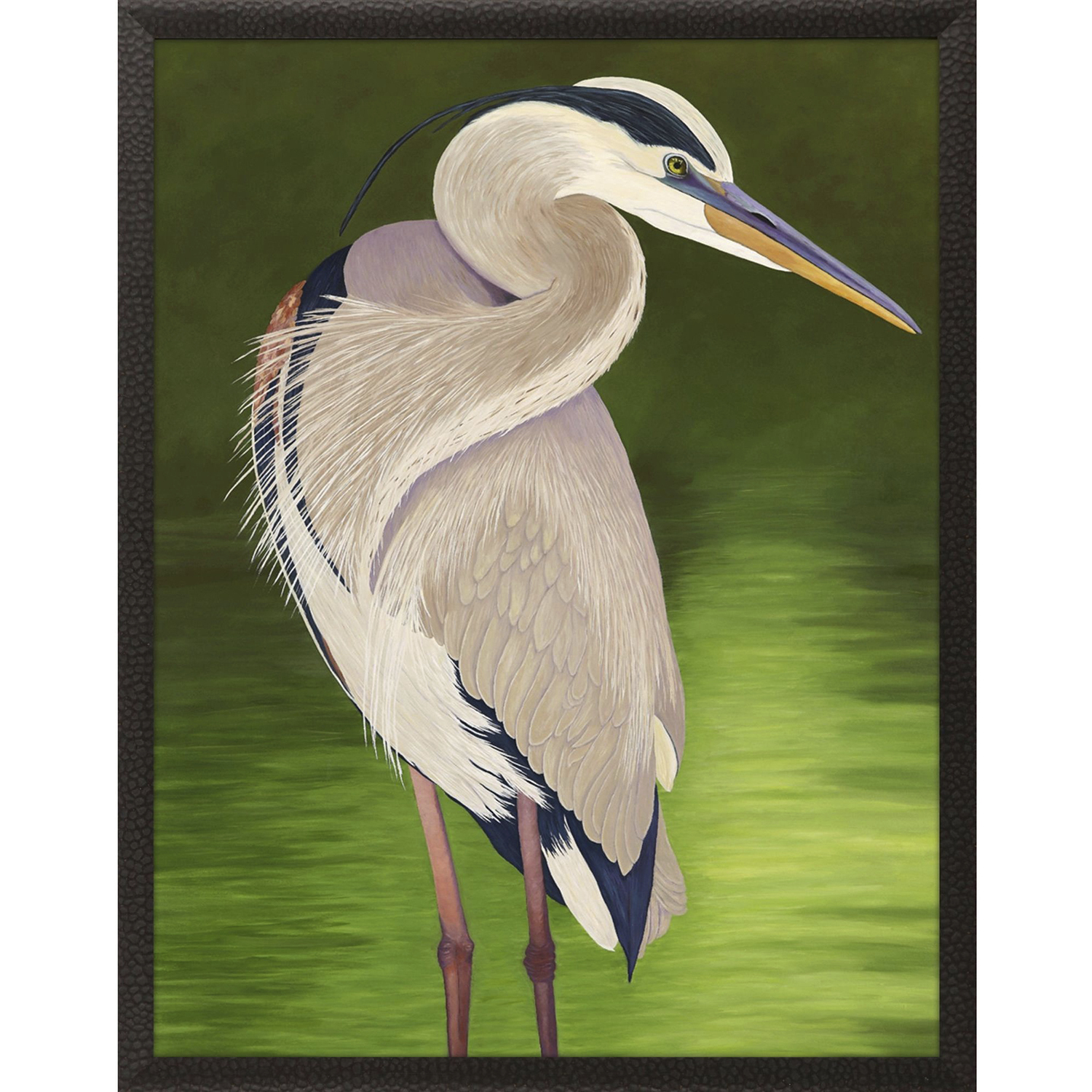 Animals Green and Blue and Rust and White Framed Art
