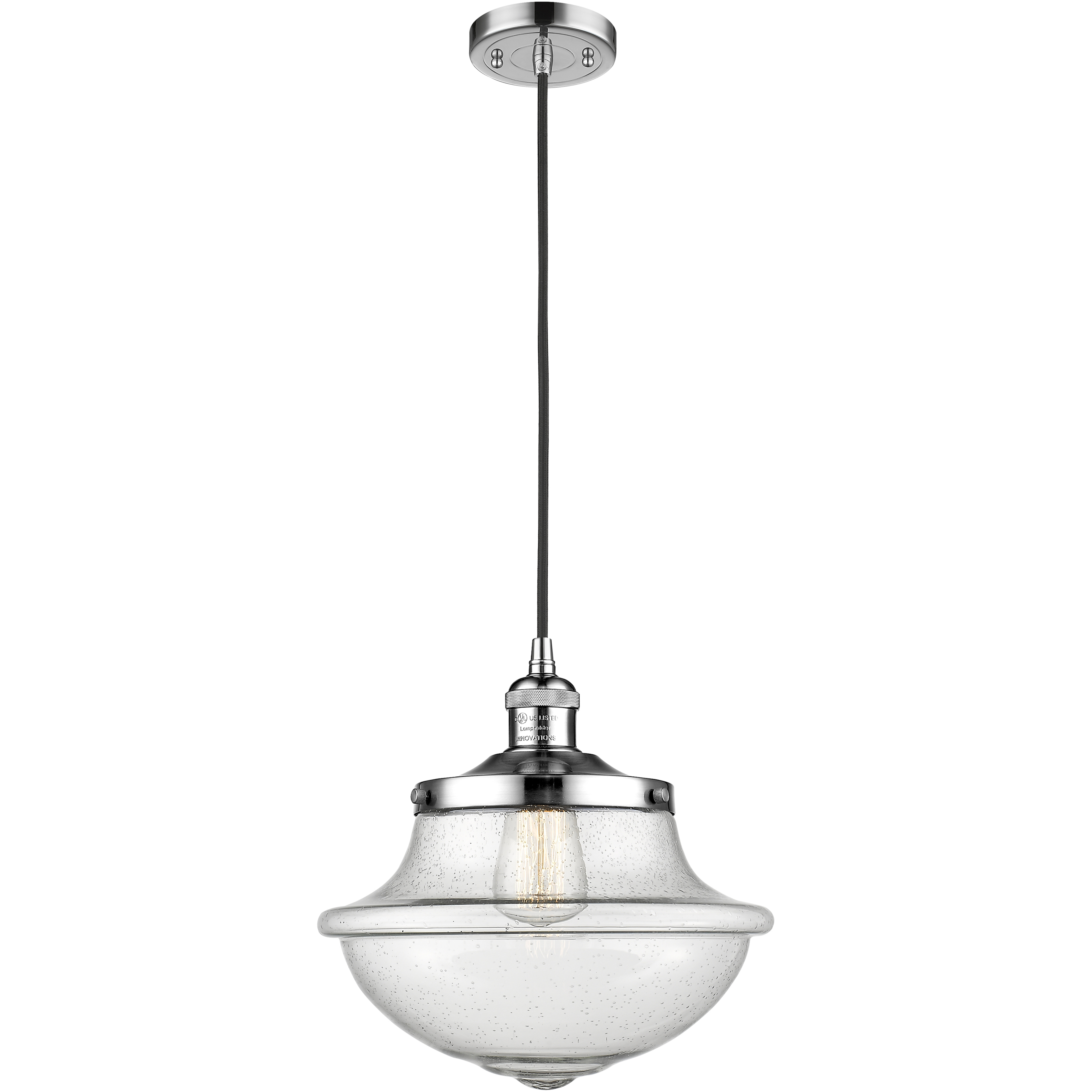 Franklin Restoration Oxford 1 Light 12 inch Polished Chrome Mini Pendant Ceiling Light in Incandescent, Seedy, Franklin Restoration