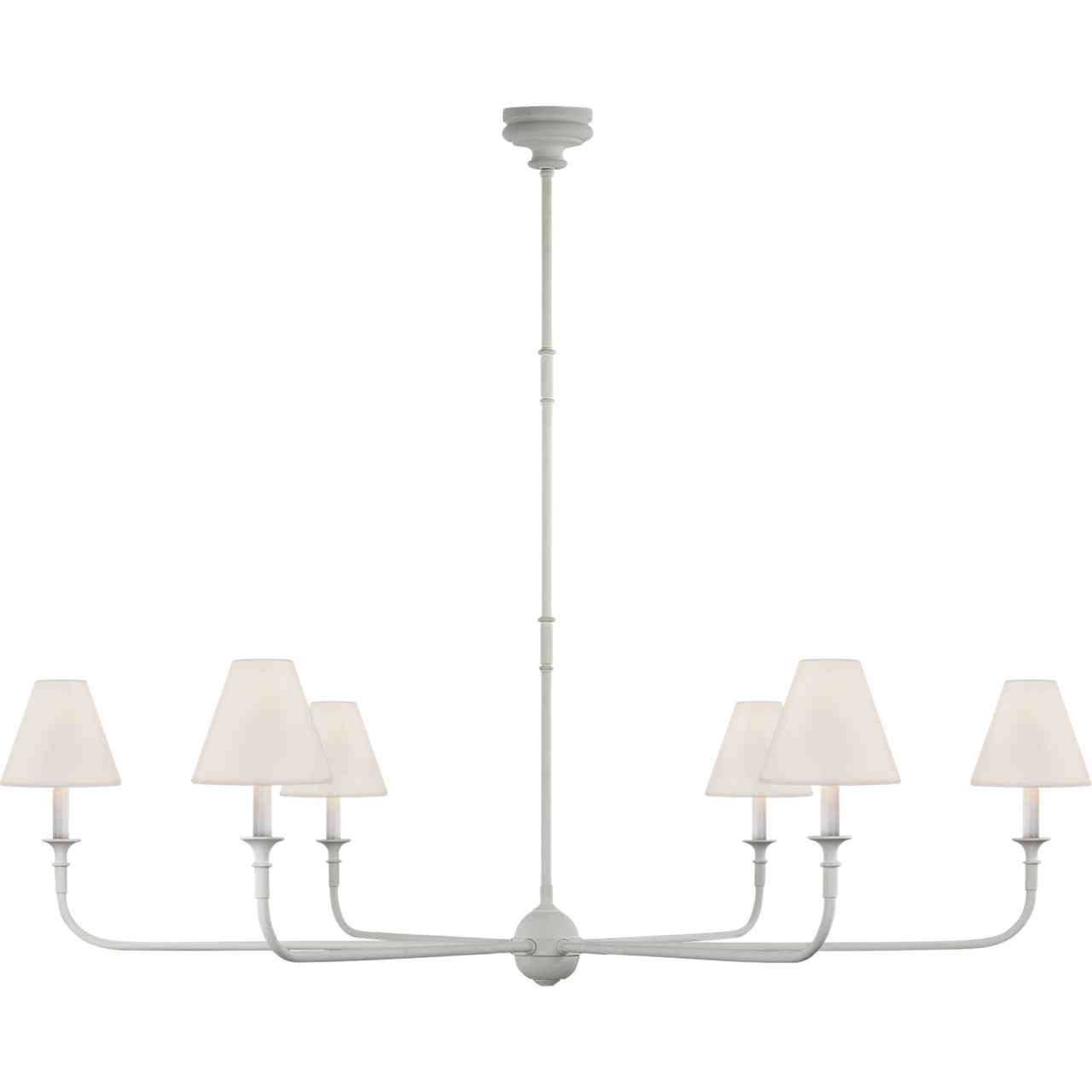 Thomas O'Brien Piaf 6 Light 58 inch Plaster White Chandelier Ceiling Light, Grande