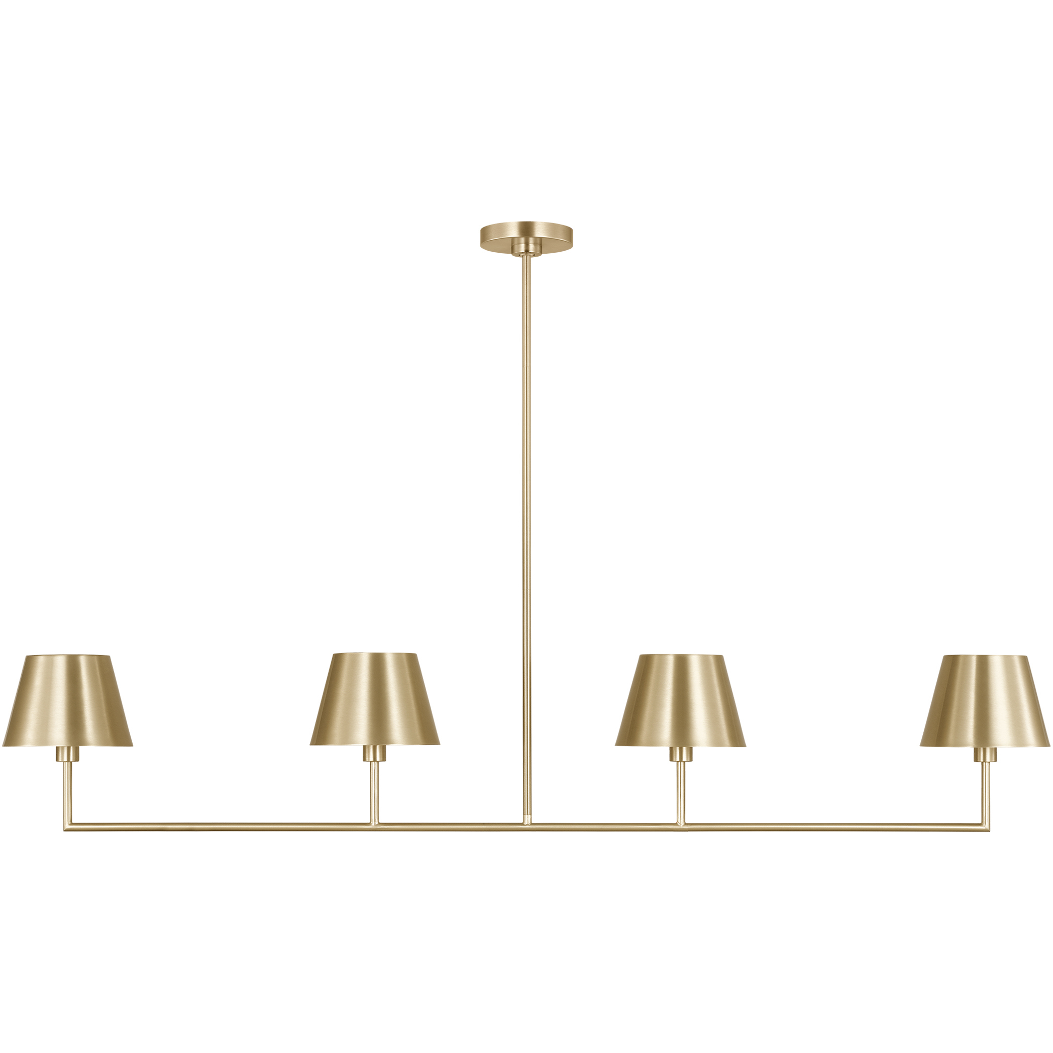 Drew & Jonathan Ender 4 Light 56 inch Satin Brass Linear Chandelier Ceiling Light, Large