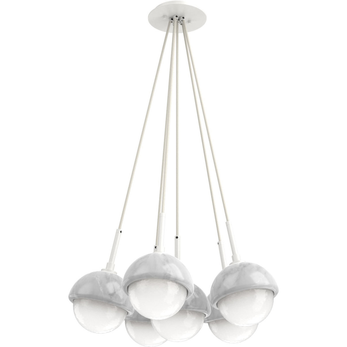 Cabochon LED 18.5 inch Salt White with White Marble Cluster Pendant Ceiling Light in 3000K LED