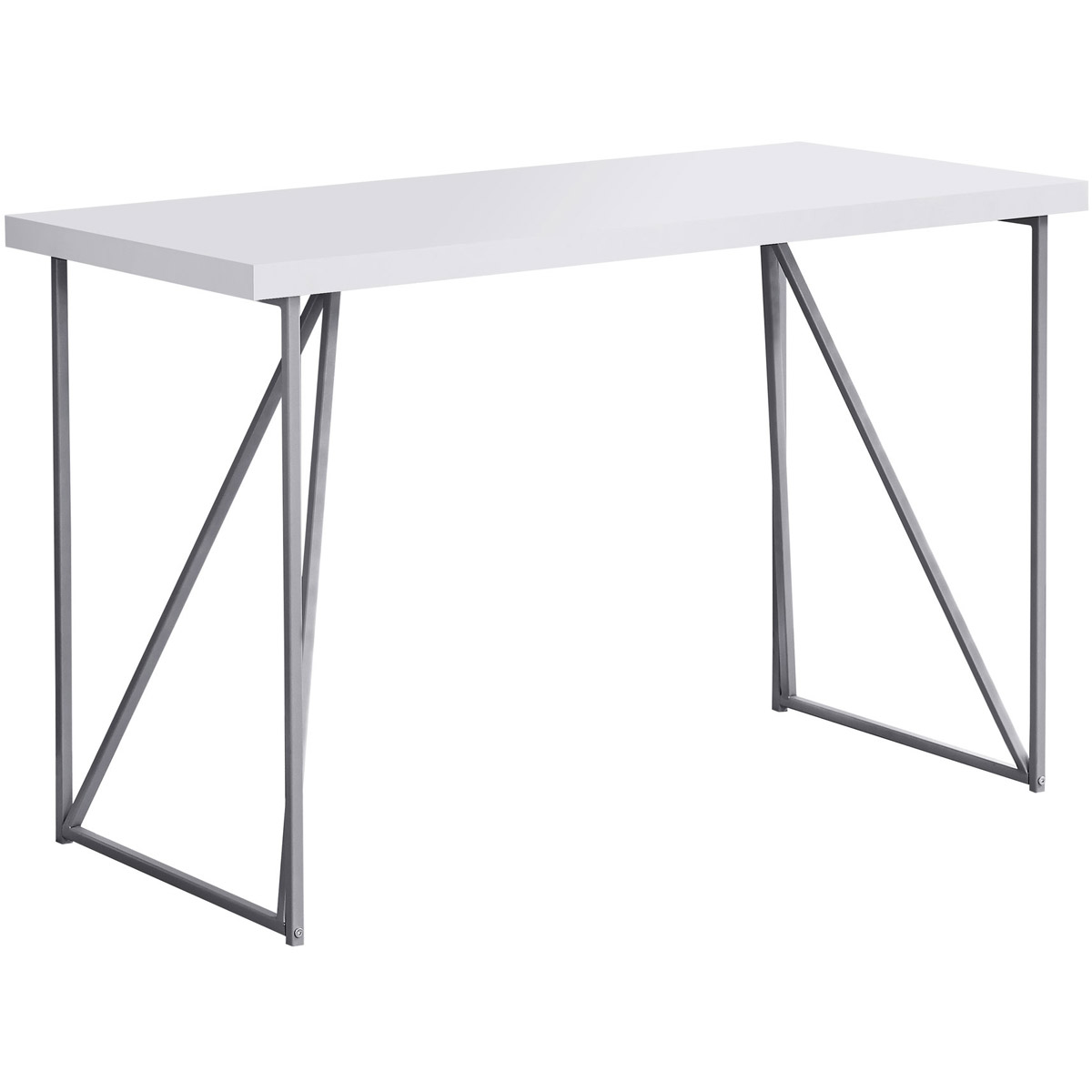 Decovio 16006 WS Exeter 47 x 22 inch White and Silver Computer Desk