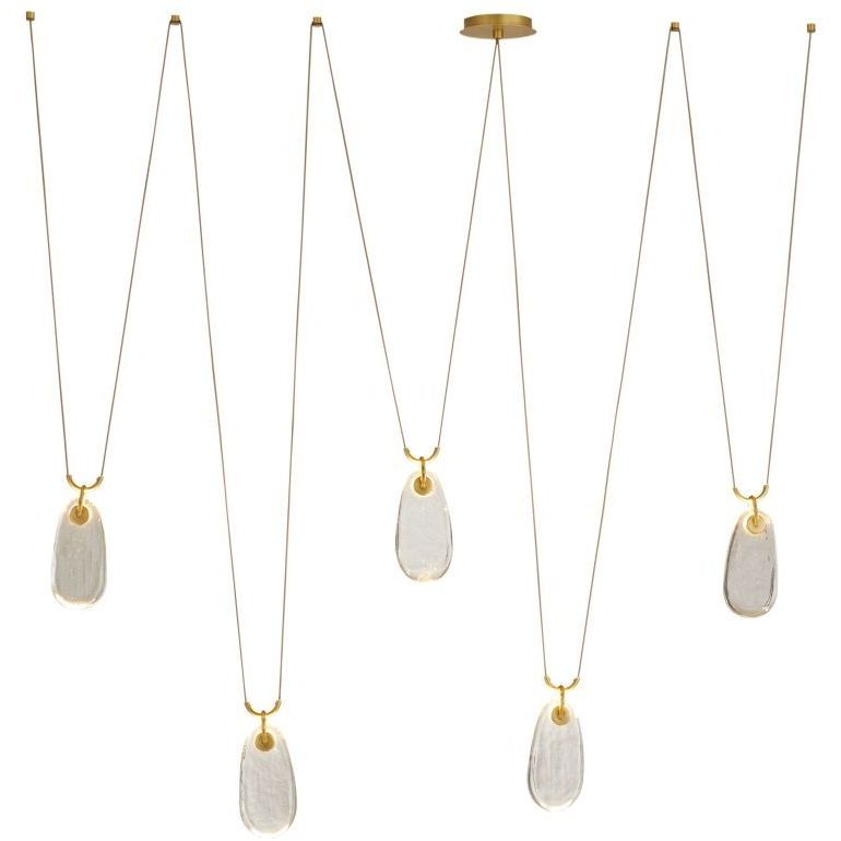 Melt 5 Light 82 inch Antique Brass Chandelier Ceiling Light