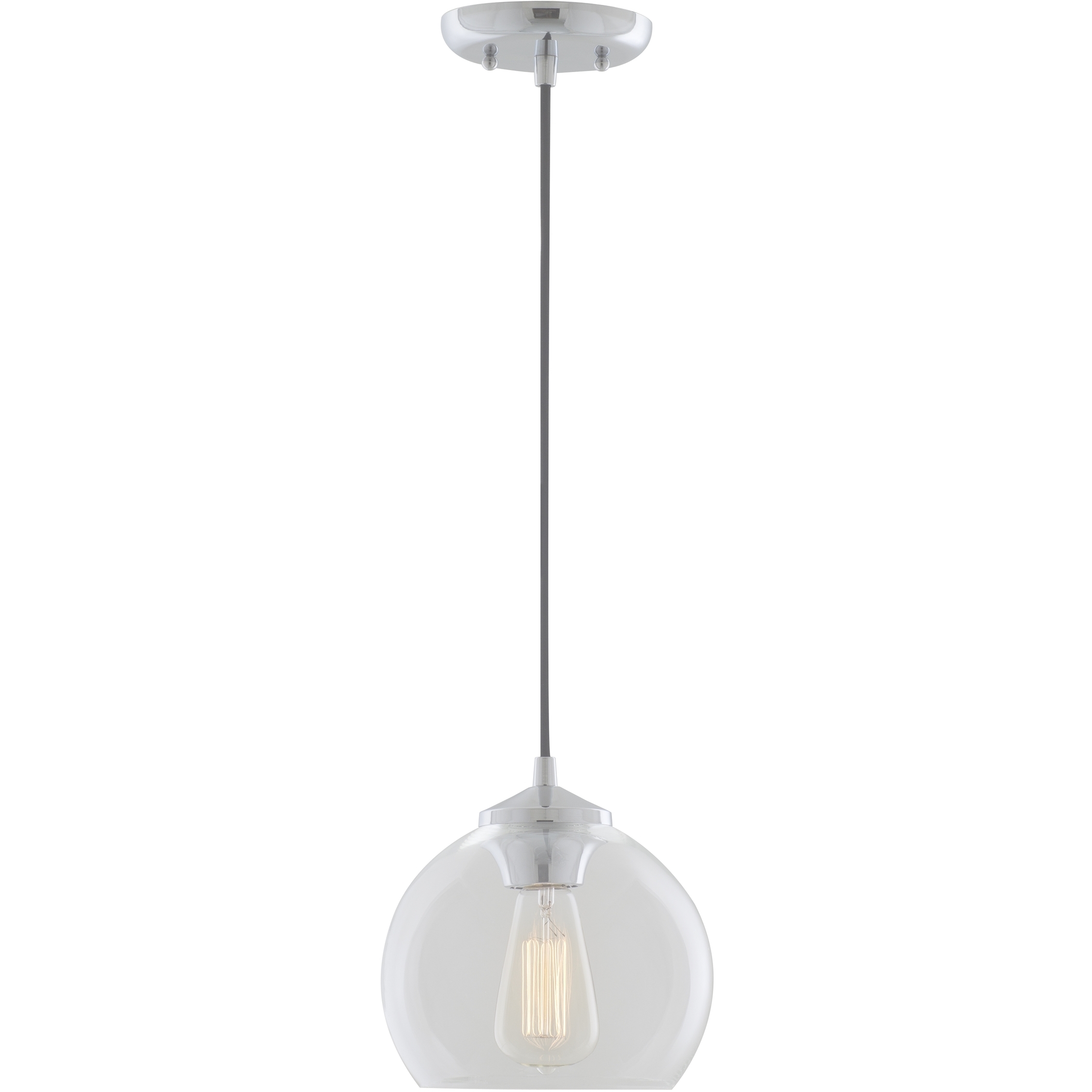 Oberon 1 Light 8 inch Chrome Pendant Ceiling Light