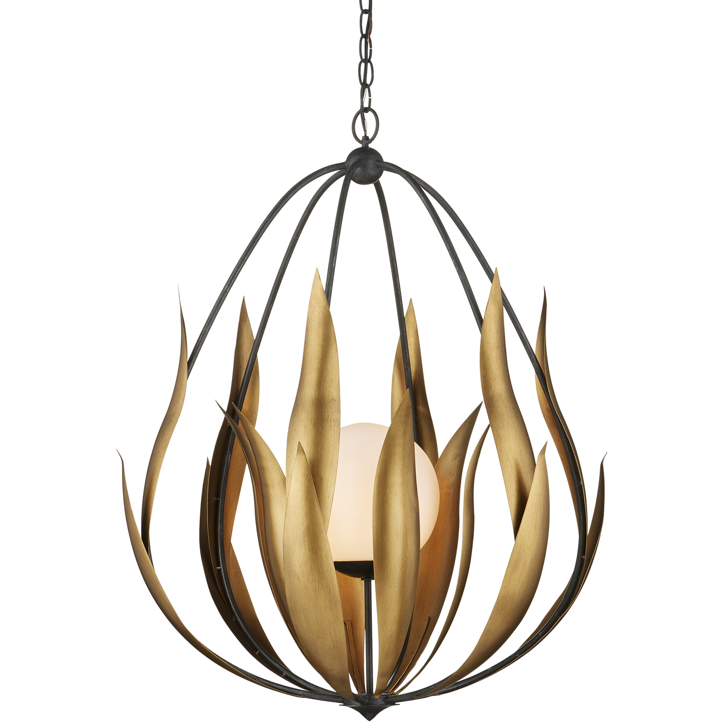 Endymion 1 Light 26 inch Aged Steel and Brass Chandelier Ceiling Light