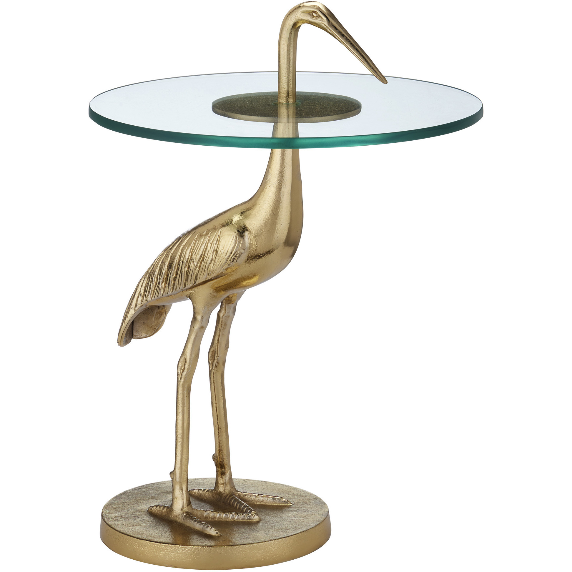 Crane 16 inch Gold and Clear Accent Table
