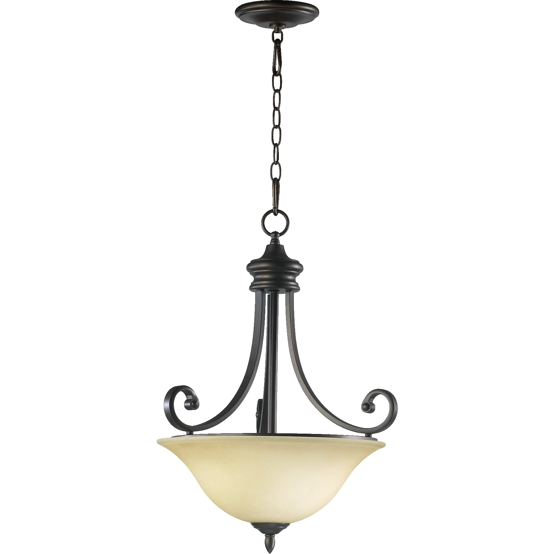 Bryant 3 Light 18 inch Oiled Bronze Pendant Ceiling Light in Amber Scavo