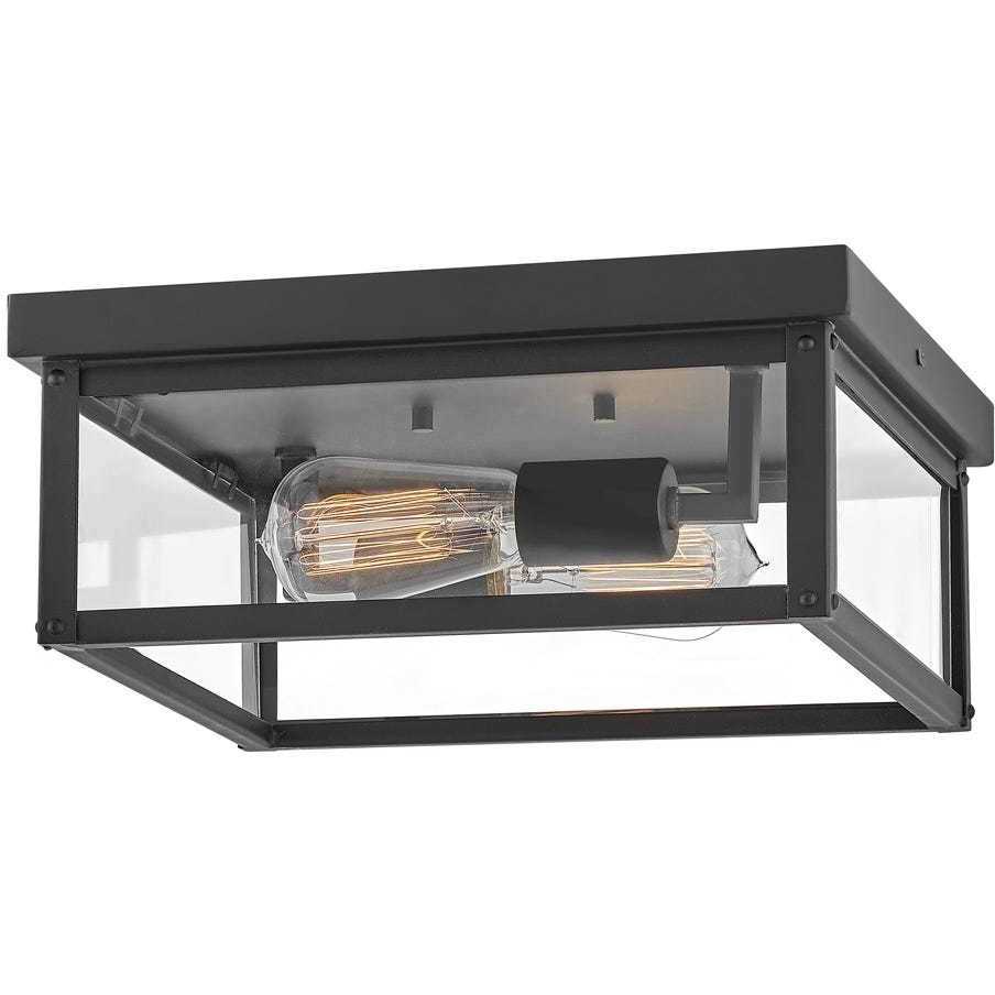 Beckham 2 Light 12 inch Black Outdoor Flush Mount