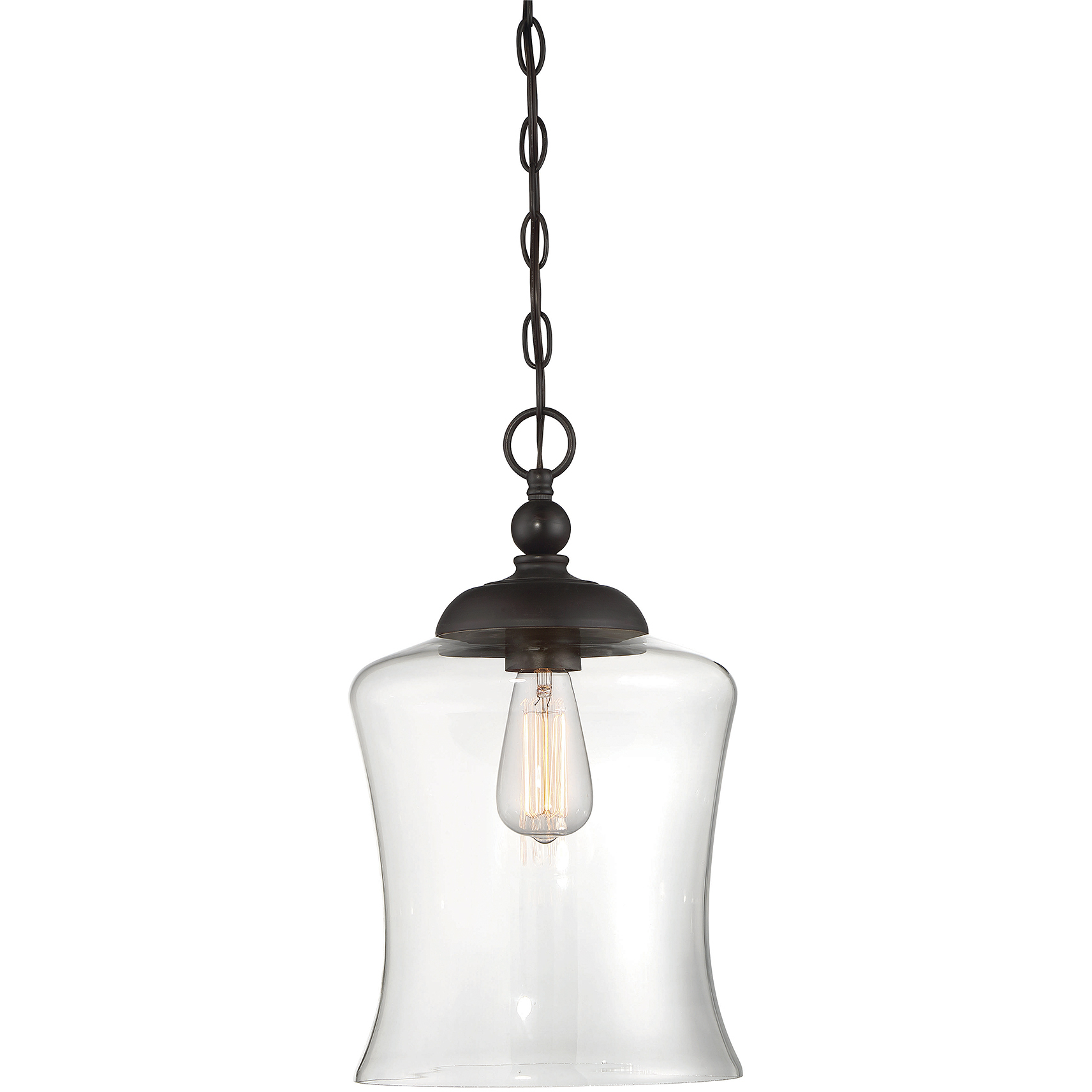 Modern 1 Light 9.75 inch Oil Rubbed Bronze Mini-Pendant Ceiling Light