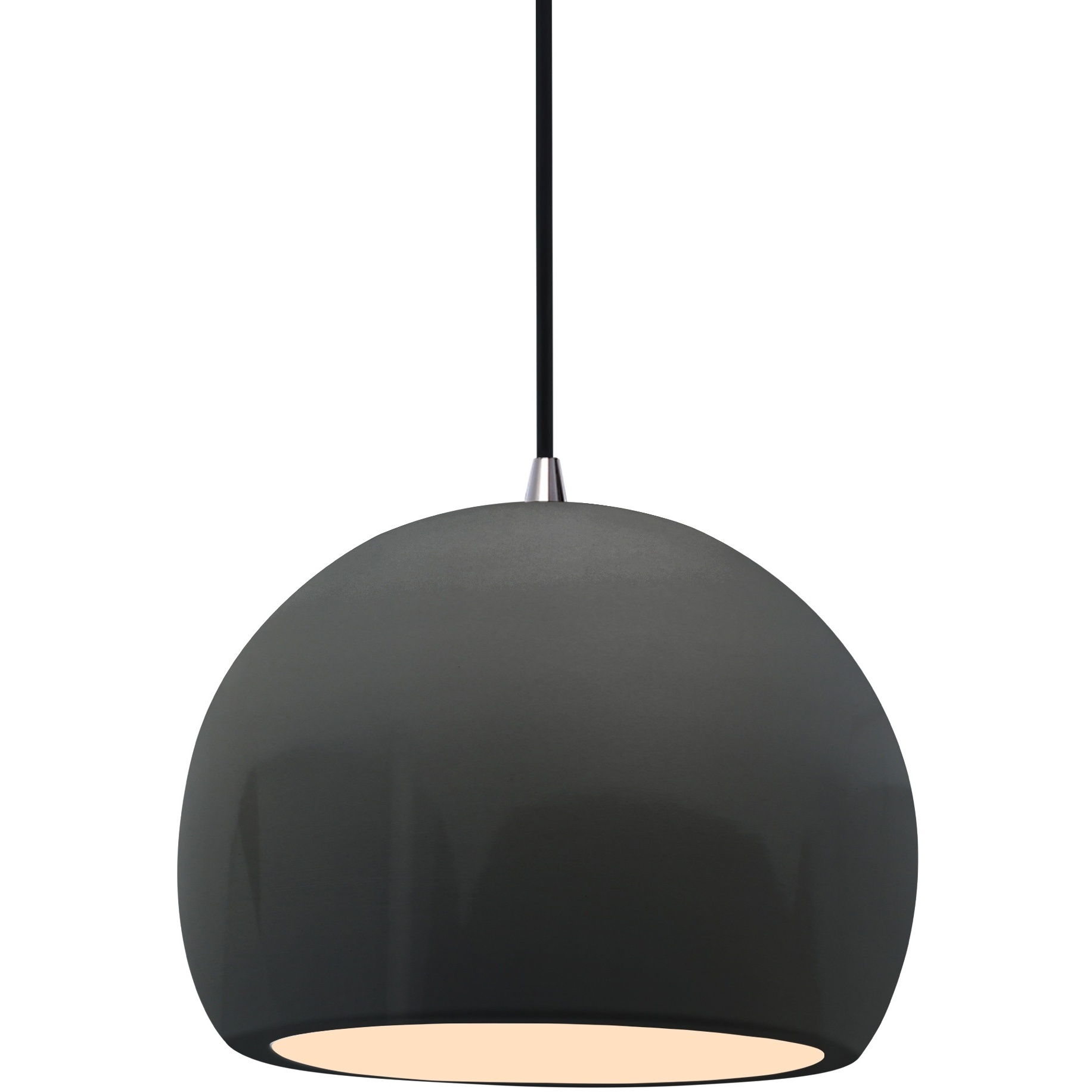 Radiance LED 7 inch Gloss Grey and Brushed Nickel Pendant Ceiling Light