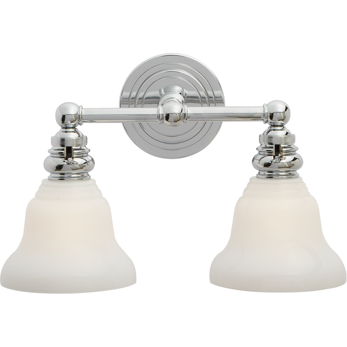 Chapman & Myers Boston 2 Light 14.5 inch Chrome Double Bath Light Wall Light in White