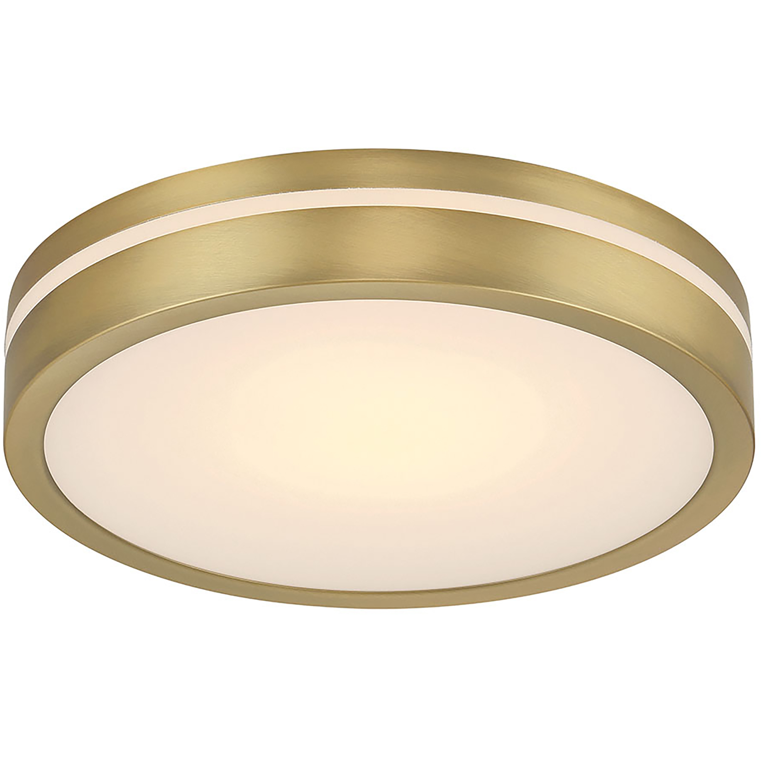 Soltra LED 13 inch Vintage Brass Flush Mount Ceiling Light