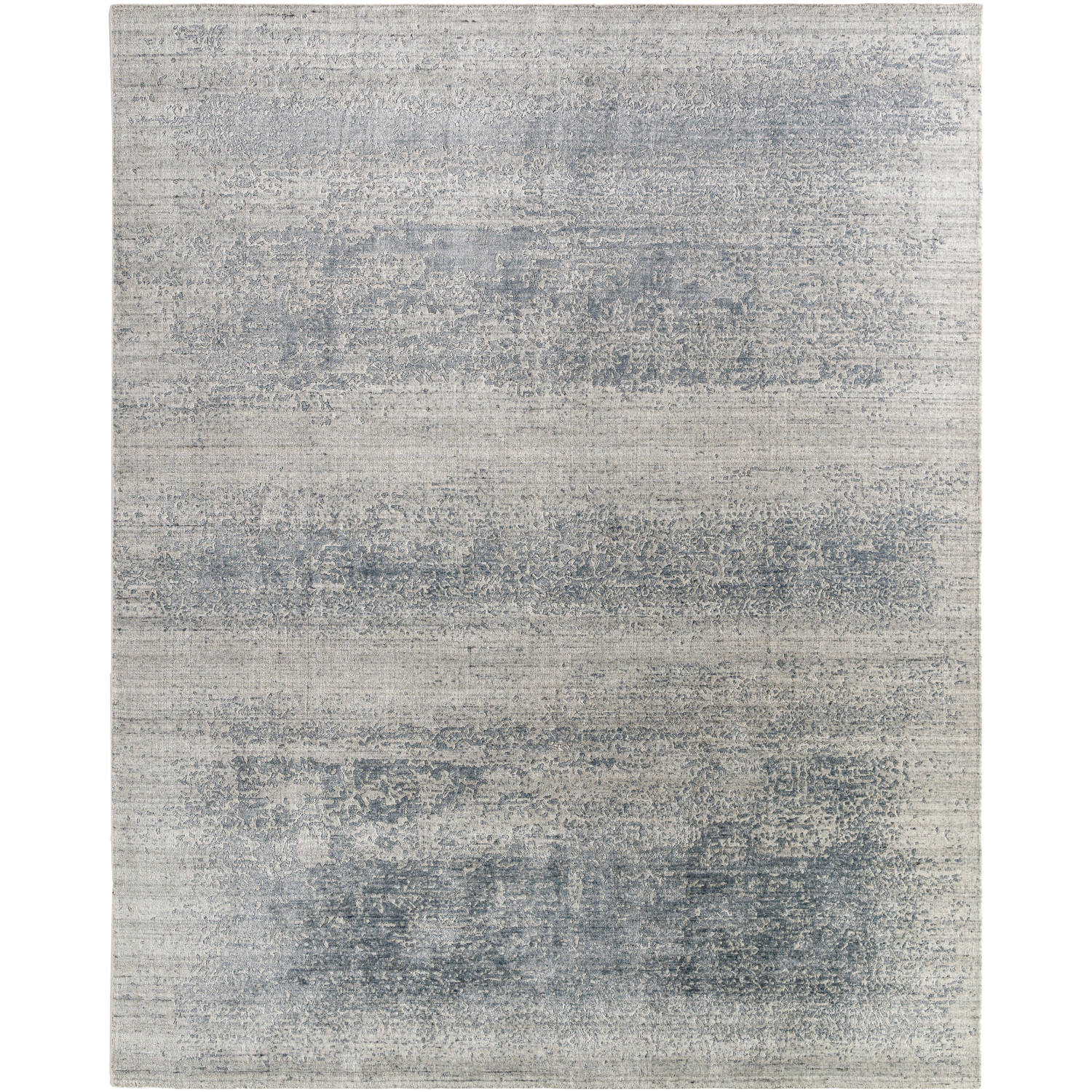Glory 108 X 72 inch Sterling Grey / Pewter / Silver / Sage Handmade Rug in 6 x 9