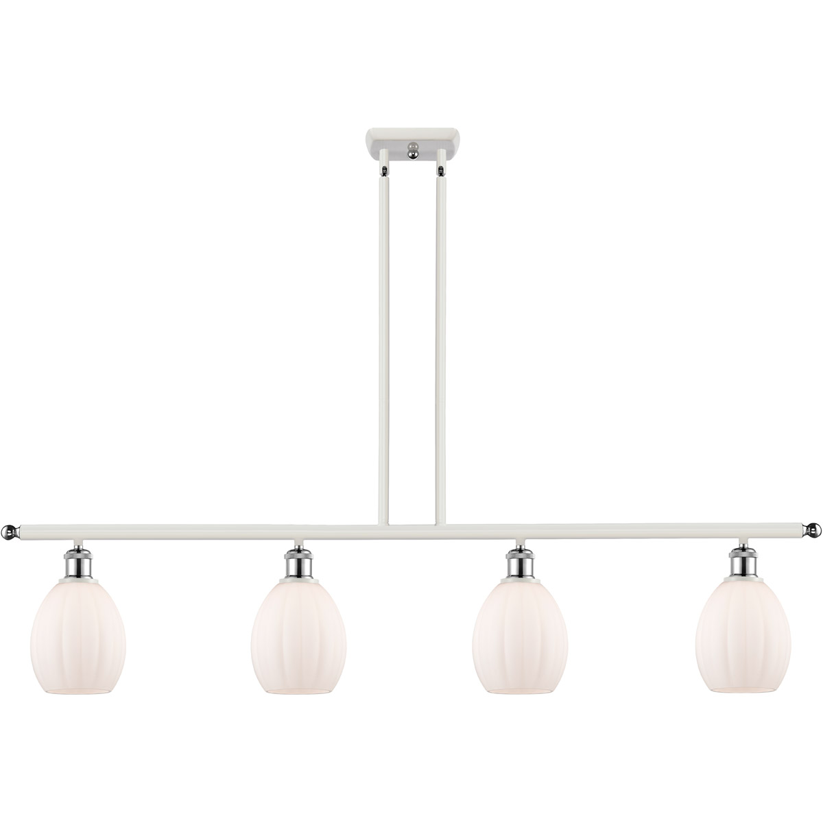 Ballston Eaton LED 48 inch White and Polished Chrome Island Light Ceiling Light in Matte White Glass, Ballston
