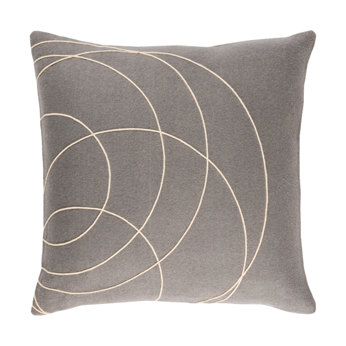 Solid Bold 22 X 22 inch Medium Gray and Cream Throw Pillow