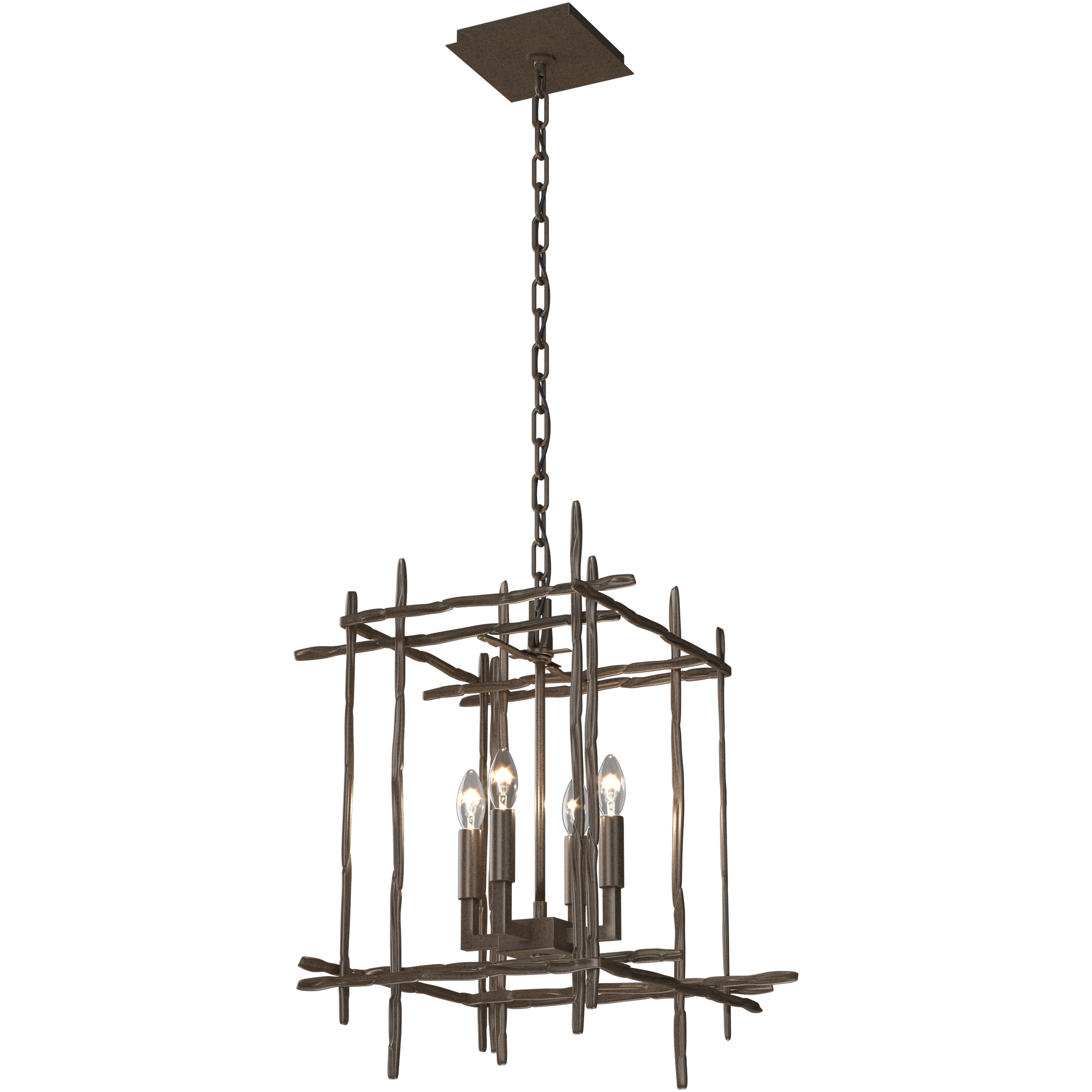 Tura 4 Light 16.9 inch Bronze Chandelier Ceiling Light, Small