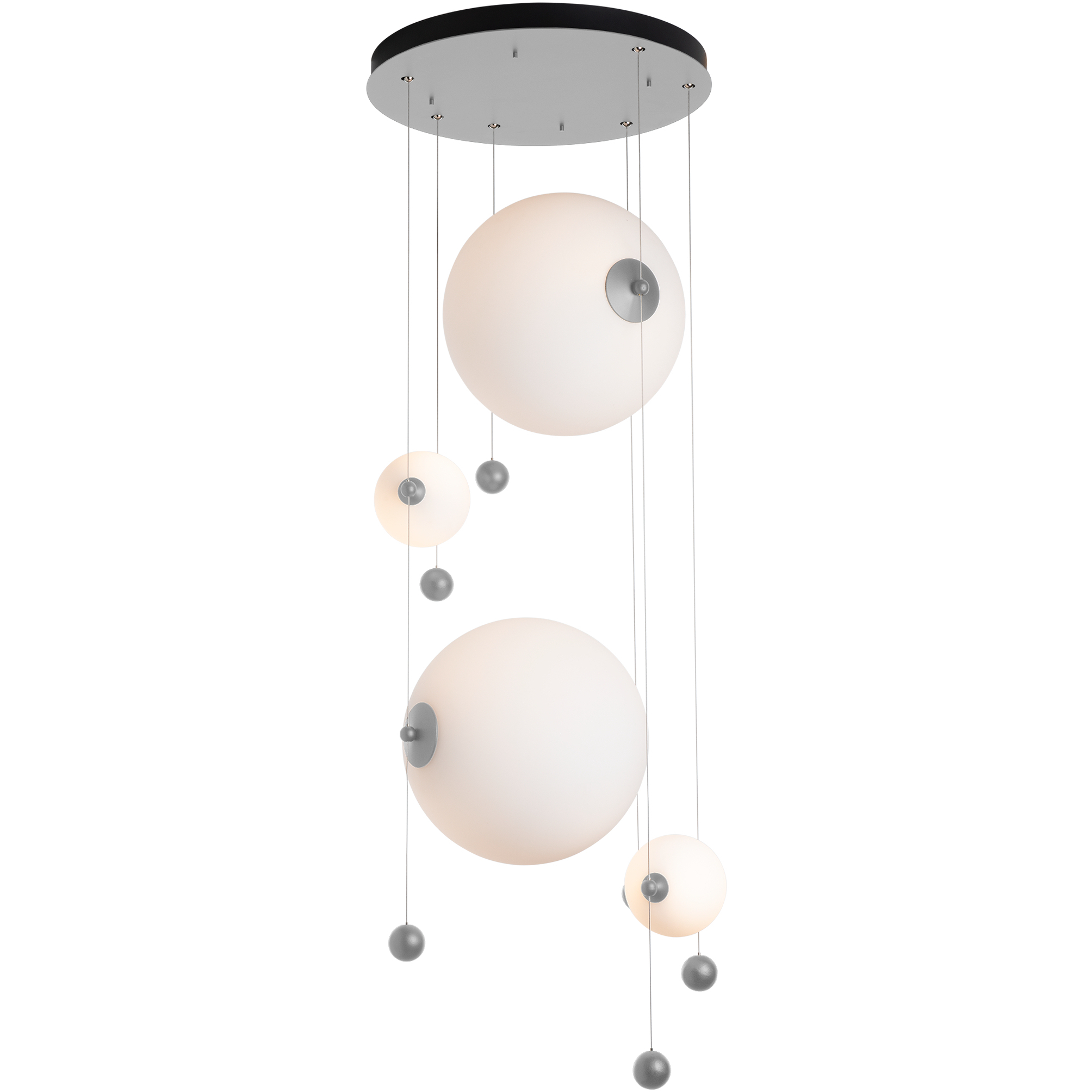 Abacus LED 19.8 inch Vintage Platinum Pendant Ceiling Light in Opal, Round
