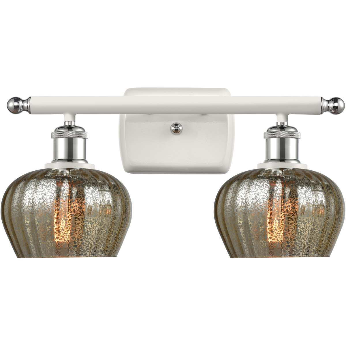 Ballston Fenton LED 16 inch White and Polished Chrome Bath Vanity Light Wall Light in Mercury Glass, Ballston
