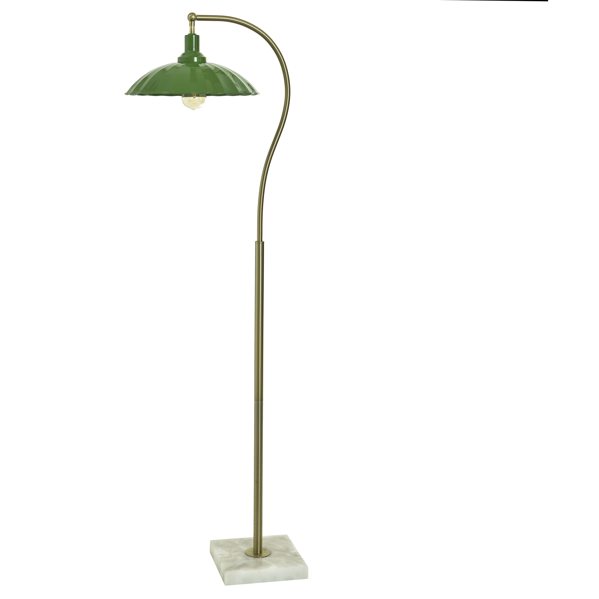 Penelope 61 inch 60 watt White Marble and Polished Brass Floor Lamp Portable Light