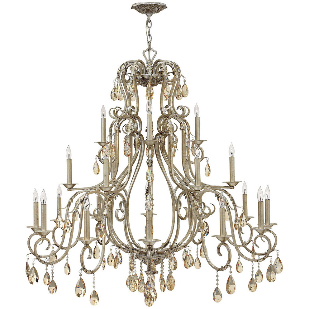 Carlton 21 Light 45 inch Silver Leaf Indoor Chandelier Ceiling Light