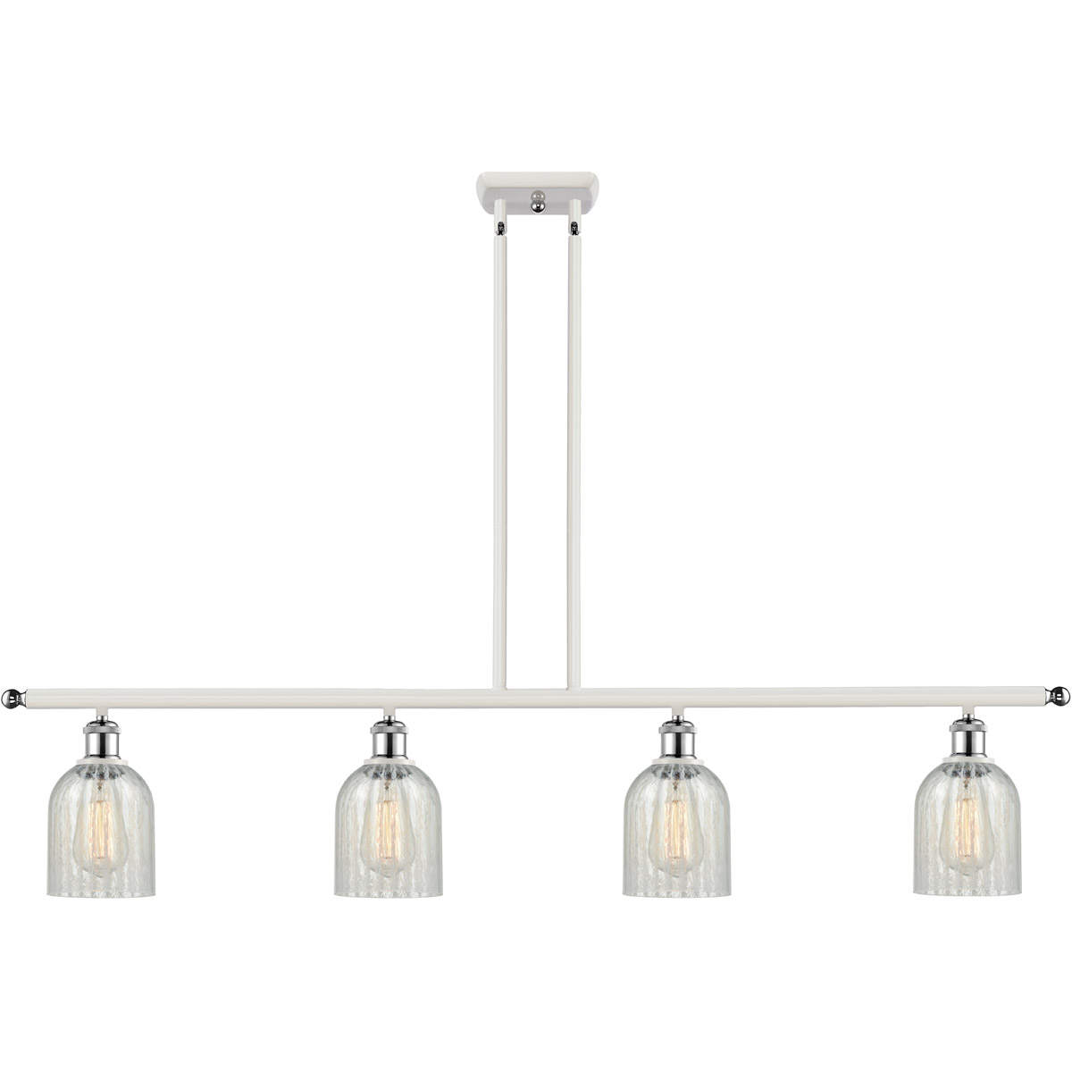 Ballston Caledonia LED 48 inch White and Polished Chrome Island Light Ceiling Light in Mouchette Glass, Ballston