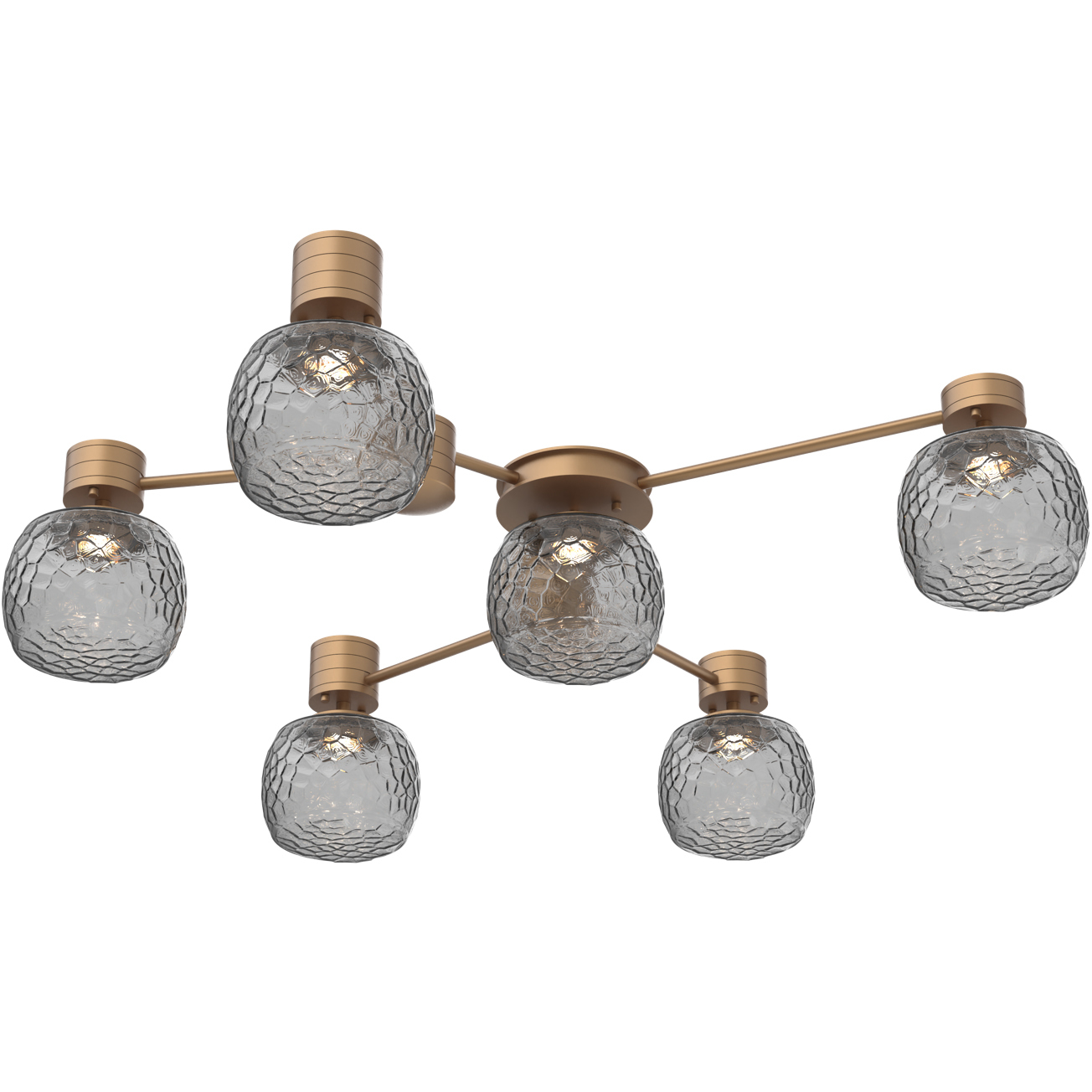 Vessel LED 36.7 inch Novel Brass Hub & Spoke Ceiling Light in 3000K LED, Smoke
