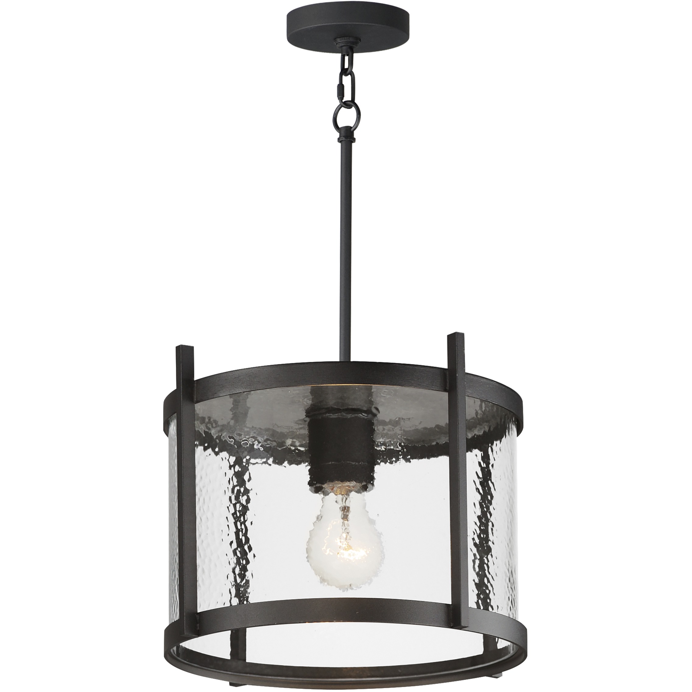 Belfry 1 Light 12 inch Black Outdoor Flush Mount in Hammer