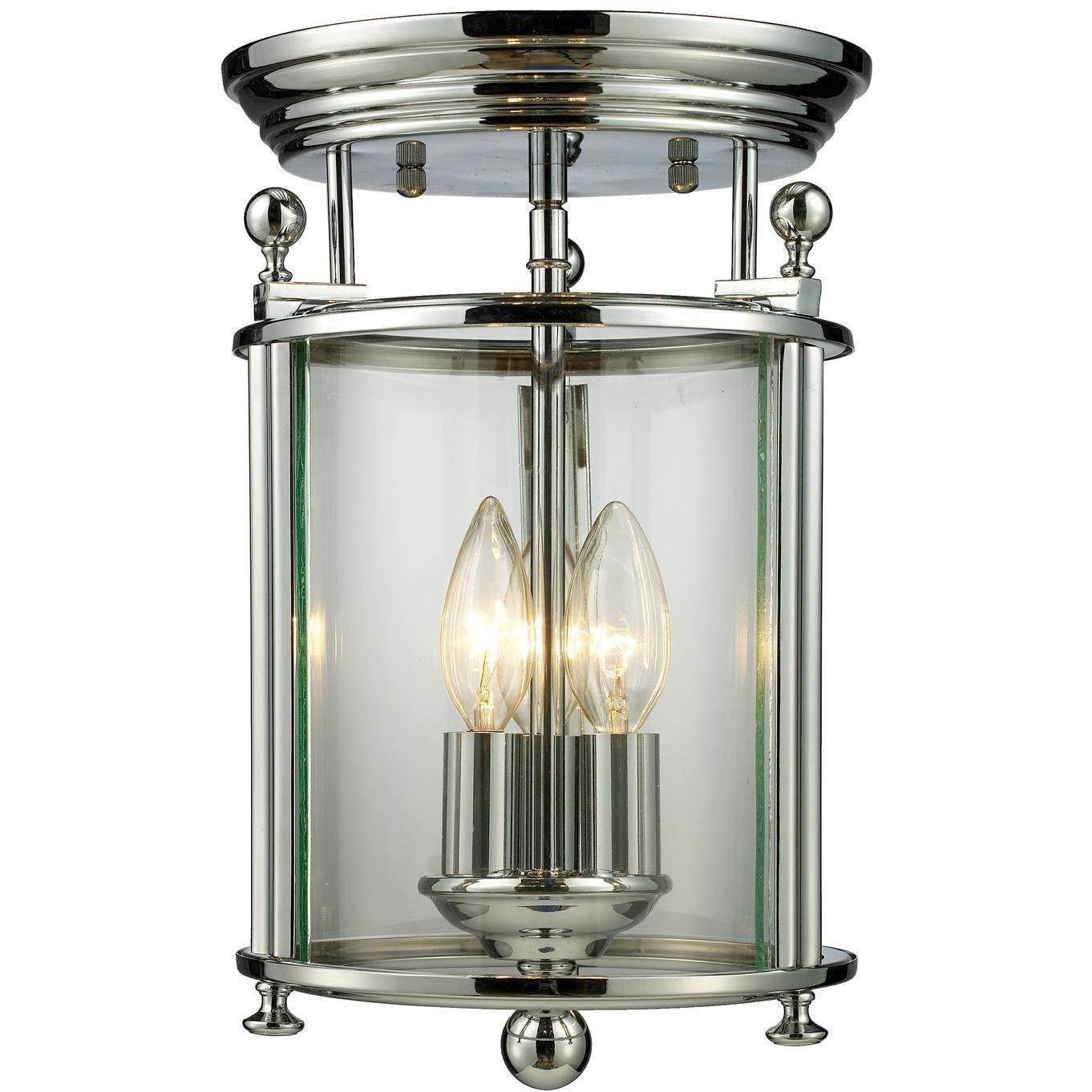 Wyndham 3 Light 8.5 inch Chrome Flush Mount Ceiling Light