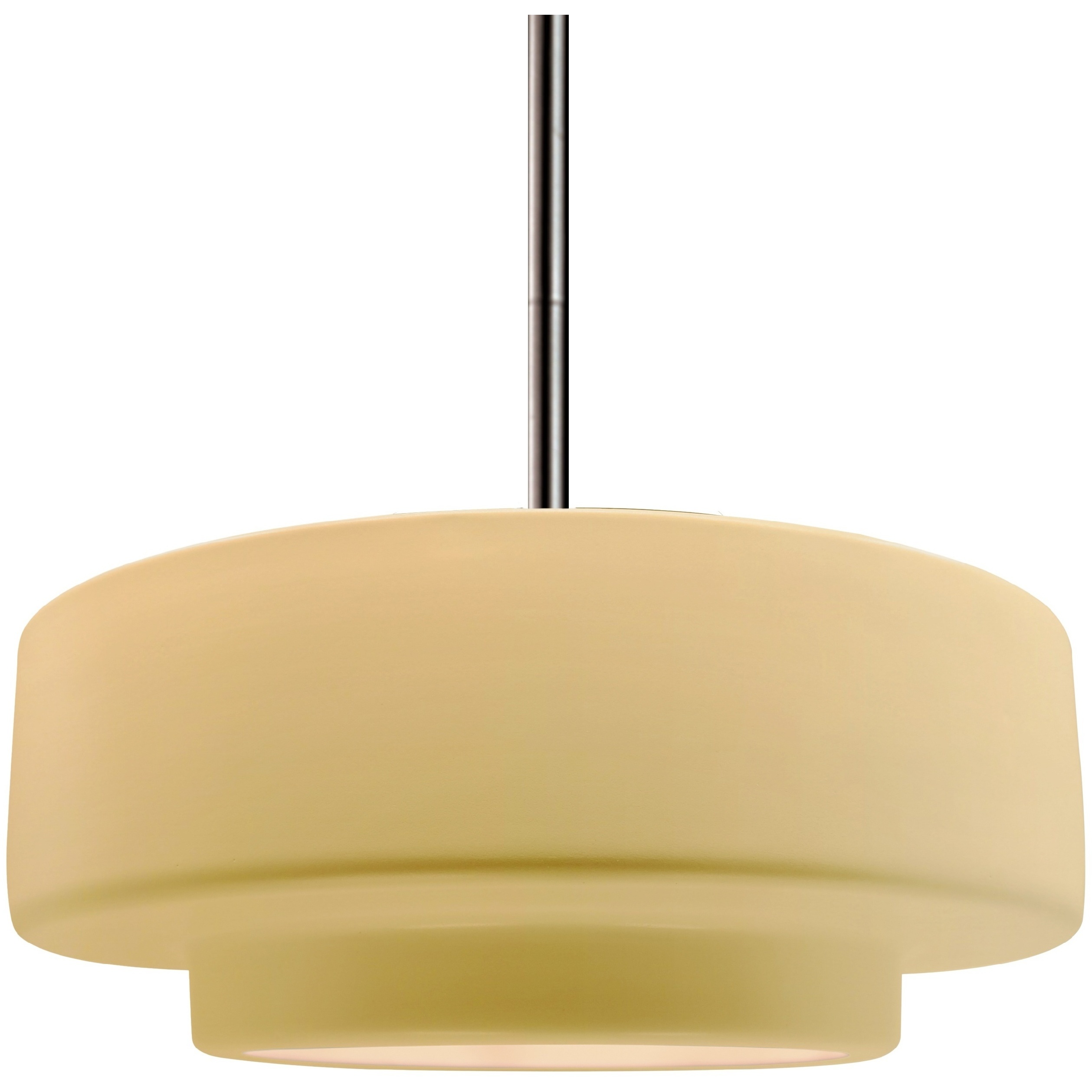 Radiance Collection - Tier Pendant Ceiling Light in Brushed Nickel, Dedicated LED, Black Cord, Muted Yellow, 14.5W x 5.25H, Form+Finish+Function