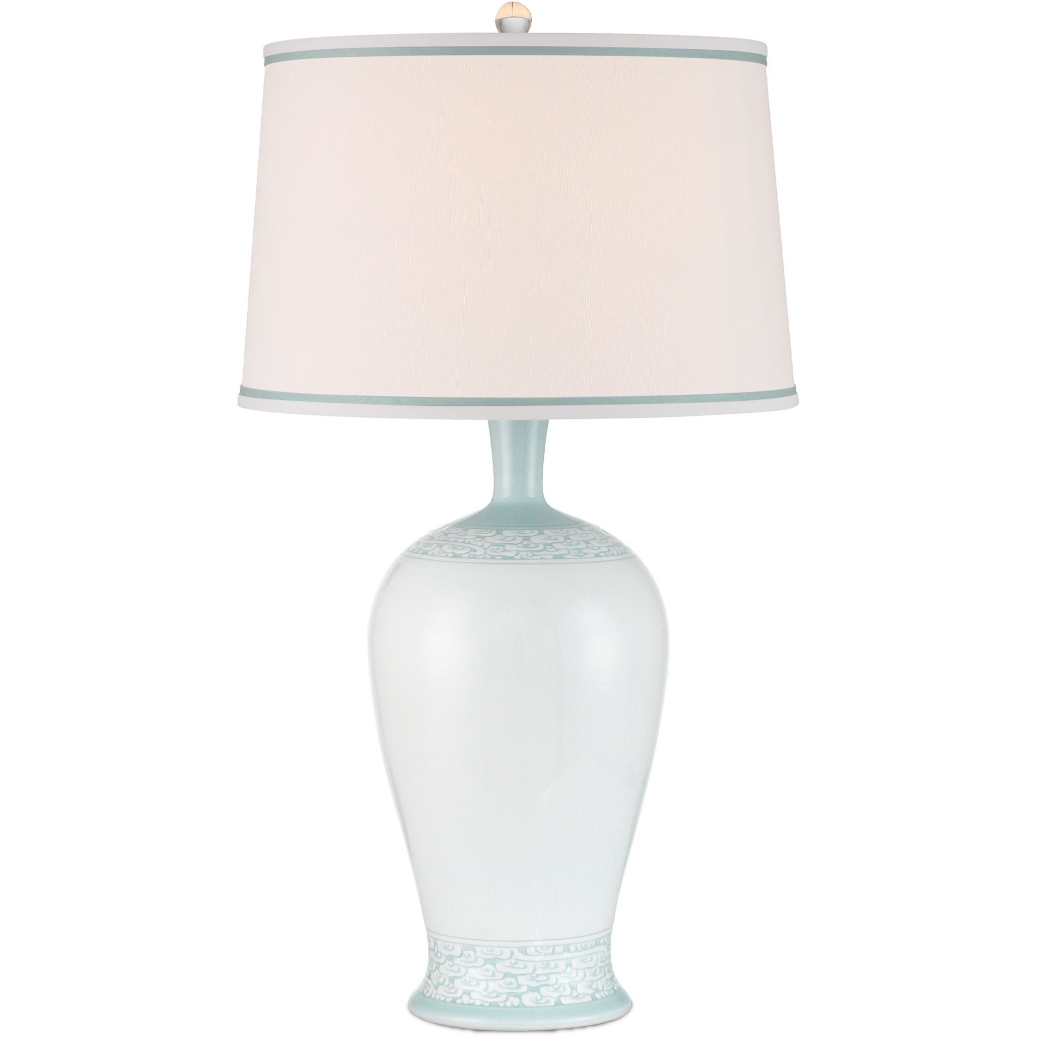 Ketty 31.25 inch 150 watt White and Light Blue Table Lamp Portable Light